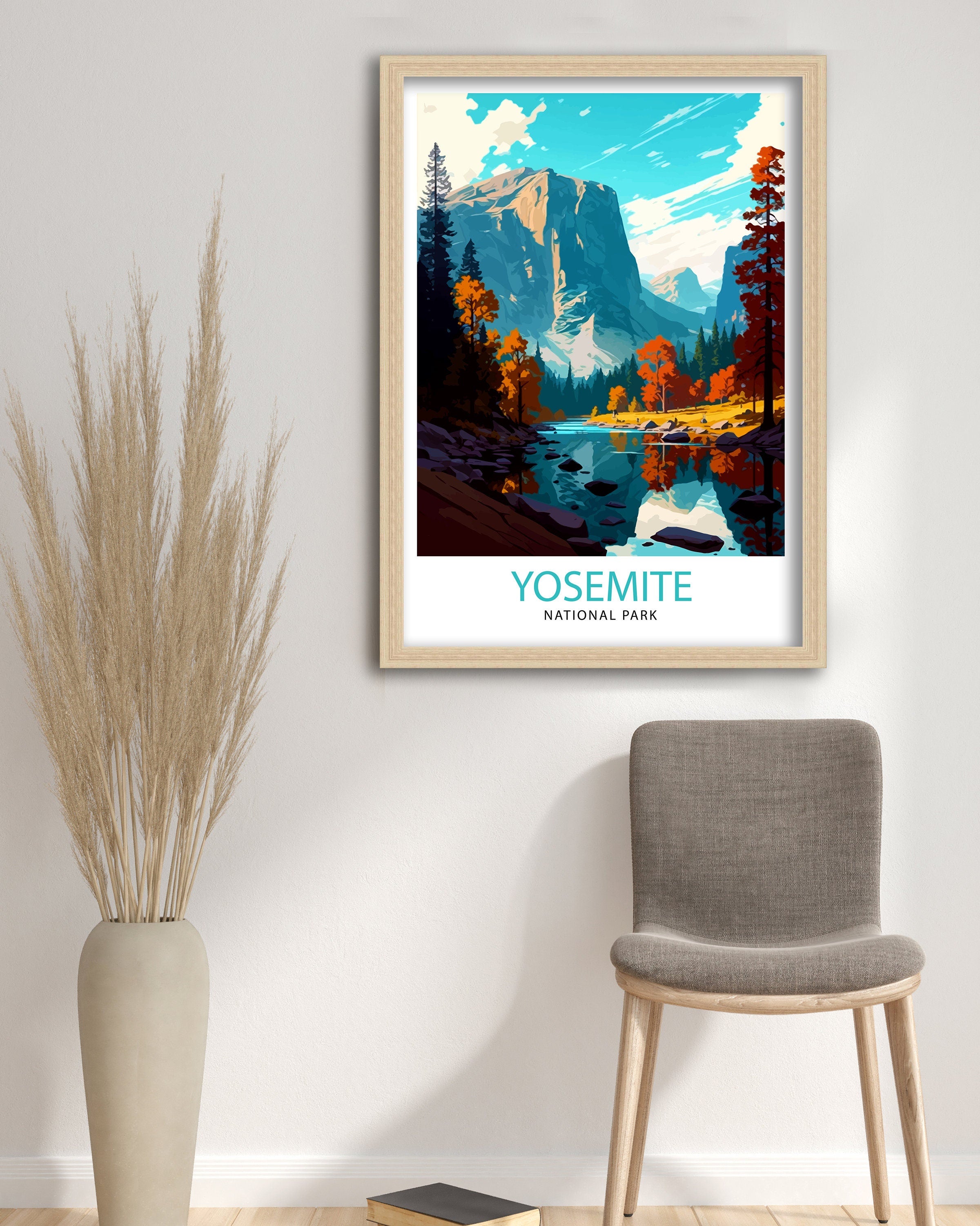 Yosemite National Park Travel Print| Yosemite Wall Art Yosemite Home Living Decor Yosemite Illustration Travel Poster Gift for Yosemite Fans