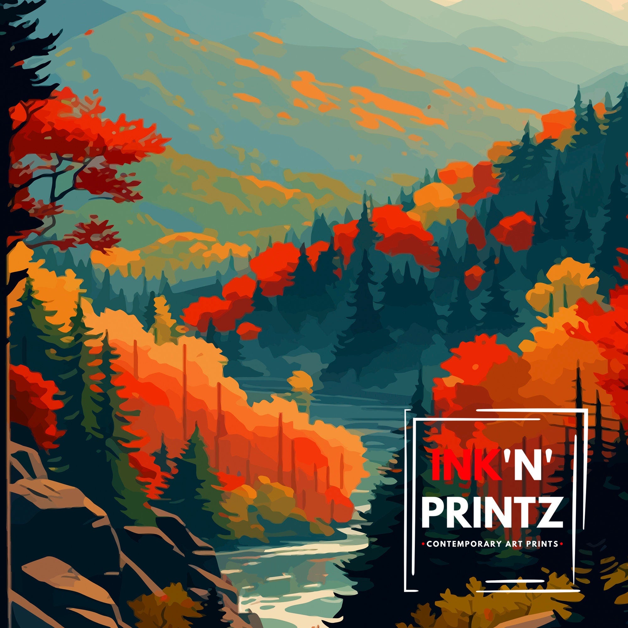 Smoky Mountains Travel Print | USA National Park Wall Art