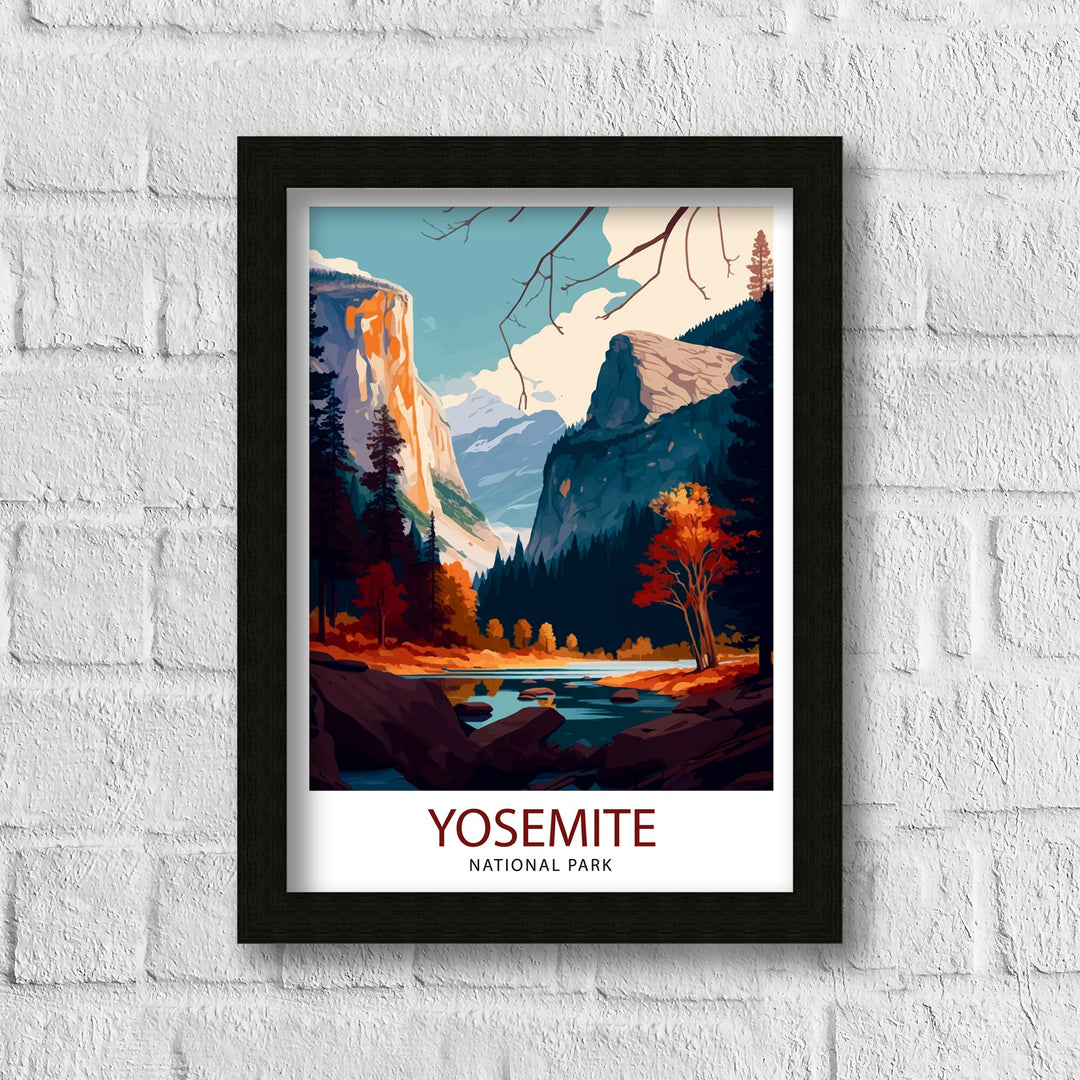 Yosemite National Park Travel Poster Yosemite Wall Art Yosemite Home Decor Yosemite California Illustration Yosemite Travel Poster