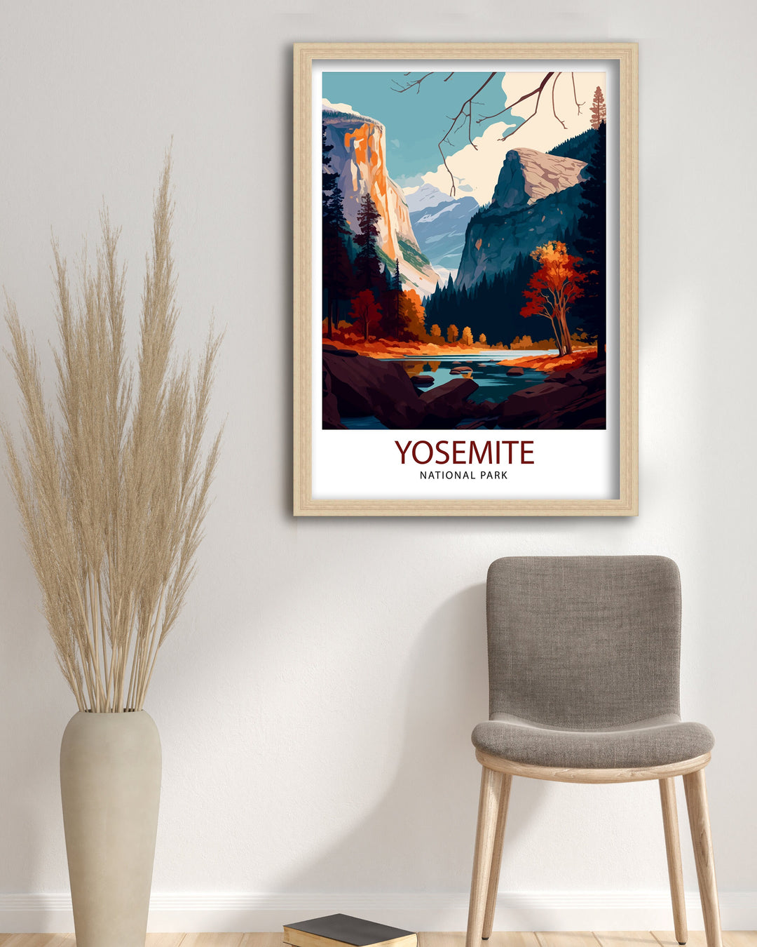 Yosemite National Park Travel Print Yosemite Wall Art Yosemite Home Decor Yosemite California Illustration Yosemite Travel Poster