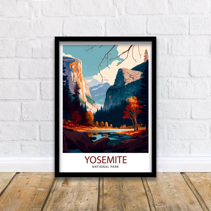 Yosemite National Park Travel Poster Yosemite Wall Art Yosemite Home Decor Yosemite California Illustration Yosemite Travel Poster