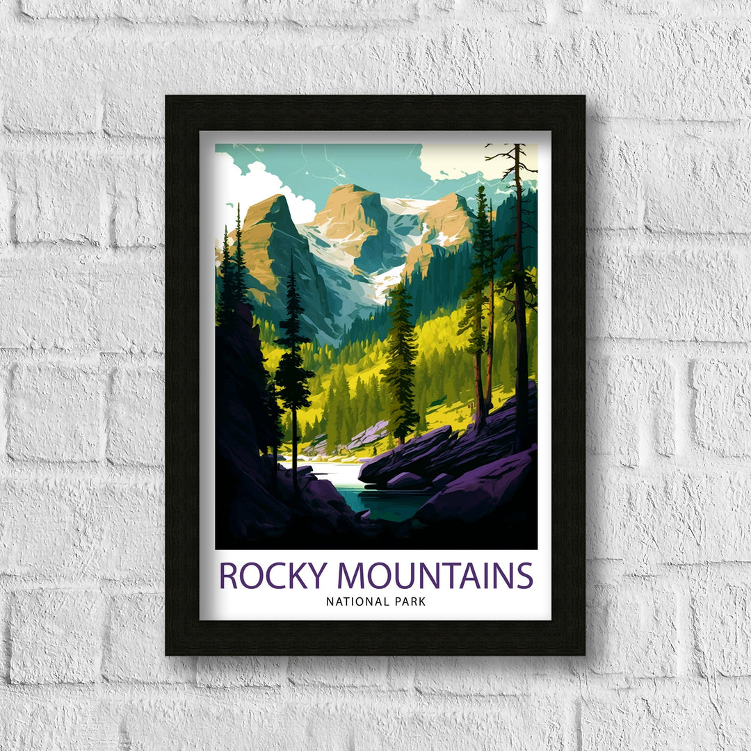 Rocky Mountains Travel Print Rocky Mountains Wall Art Rocky Mountains Home Decor Rocky Mountains Illustration Travel Poster Gift For Rocky