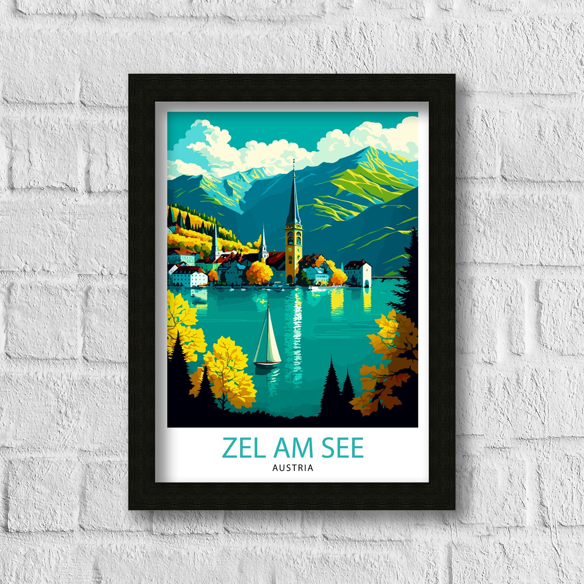 Zell am See Austria Travel Print Zell am See Wall Decor Zell am See Poster Austria Travel Prints Zell am See Art Print Zell am See