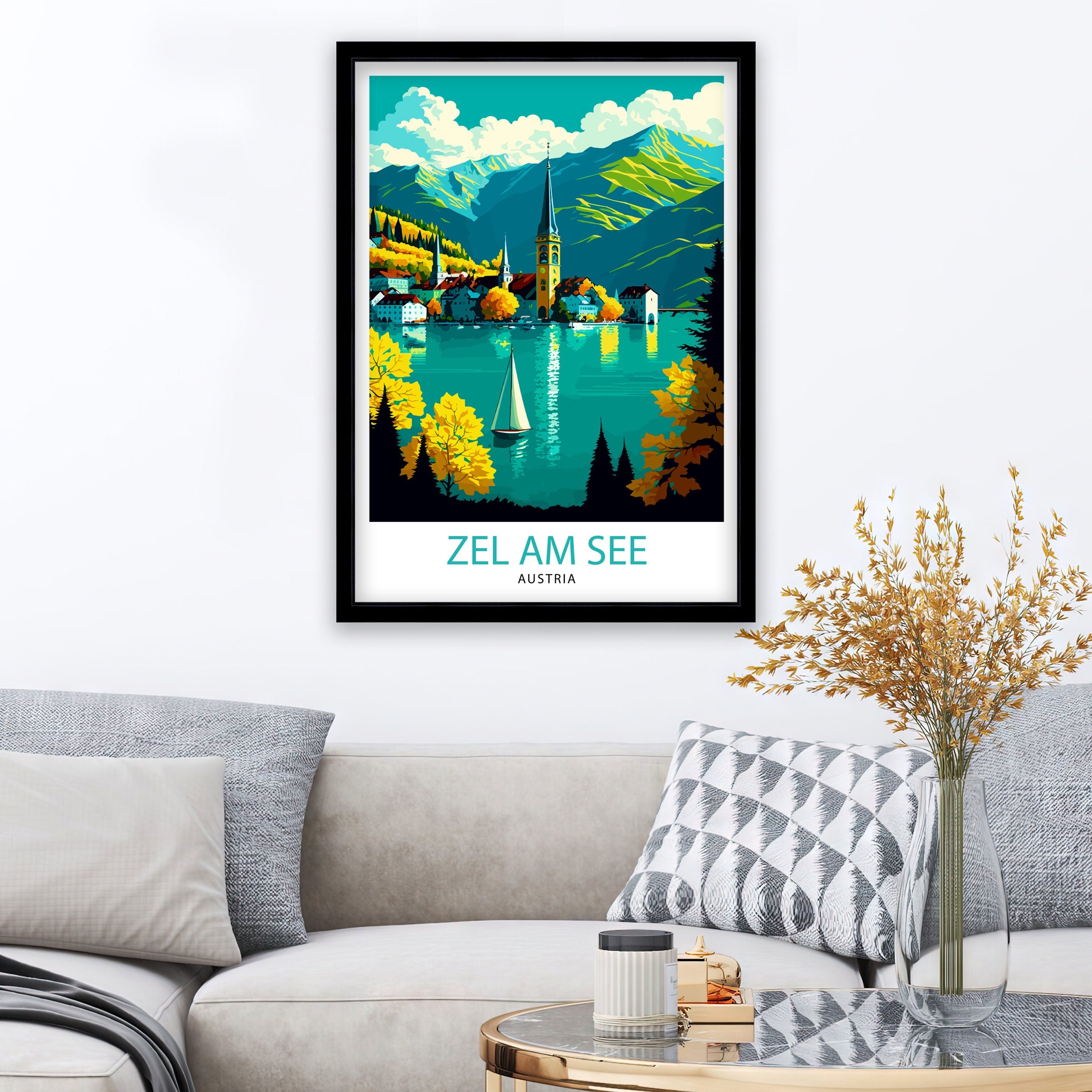 Zell am See Austria Travel Print Zell am See Wall Decor Zell am See Poster Austria Travel Prints Zell am See Art Print Zell am See