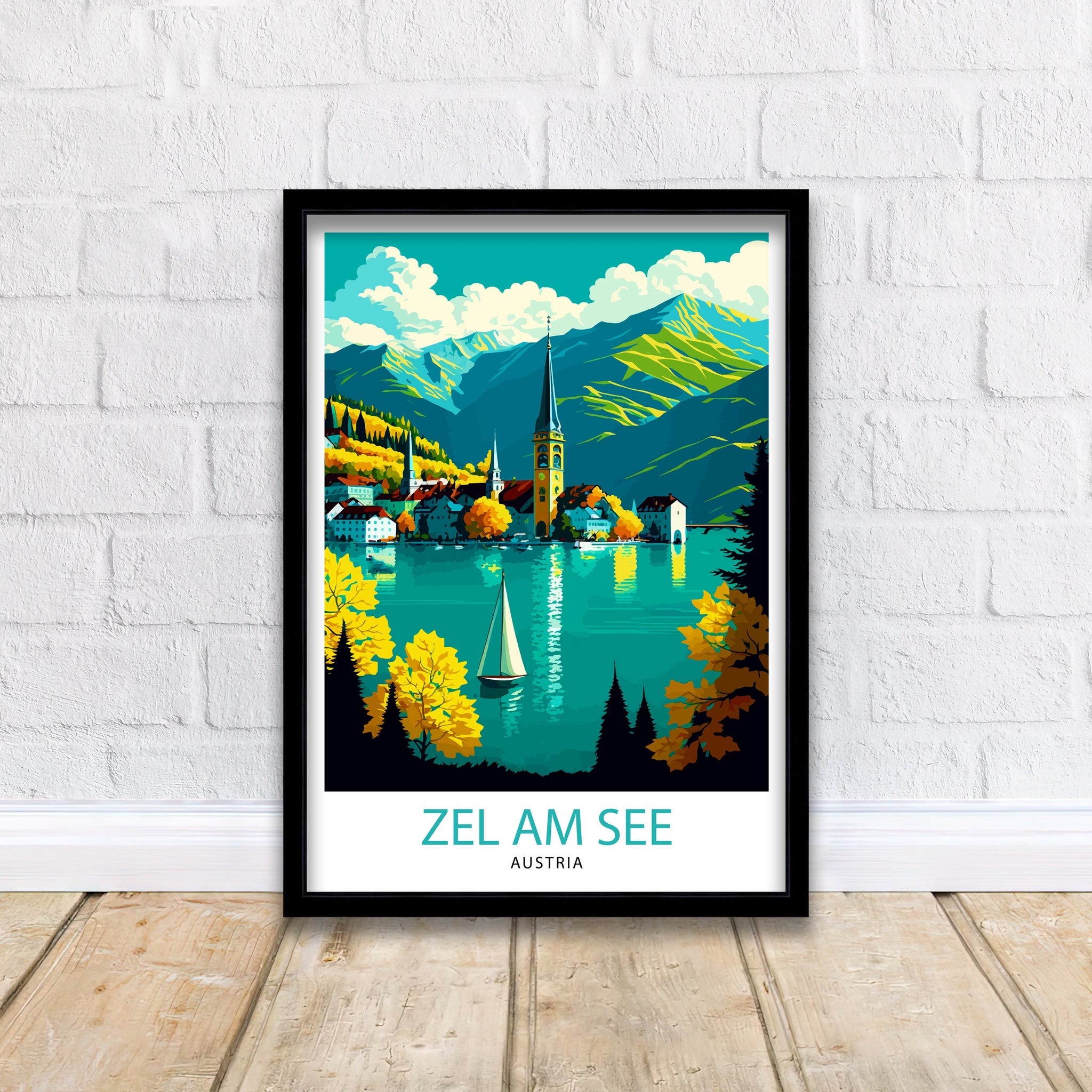 Zell am See Austria Travel Print Zell am See Wall Decor Zell am See Poster Austria Travel Prints Zell am See Art Print Zell am See