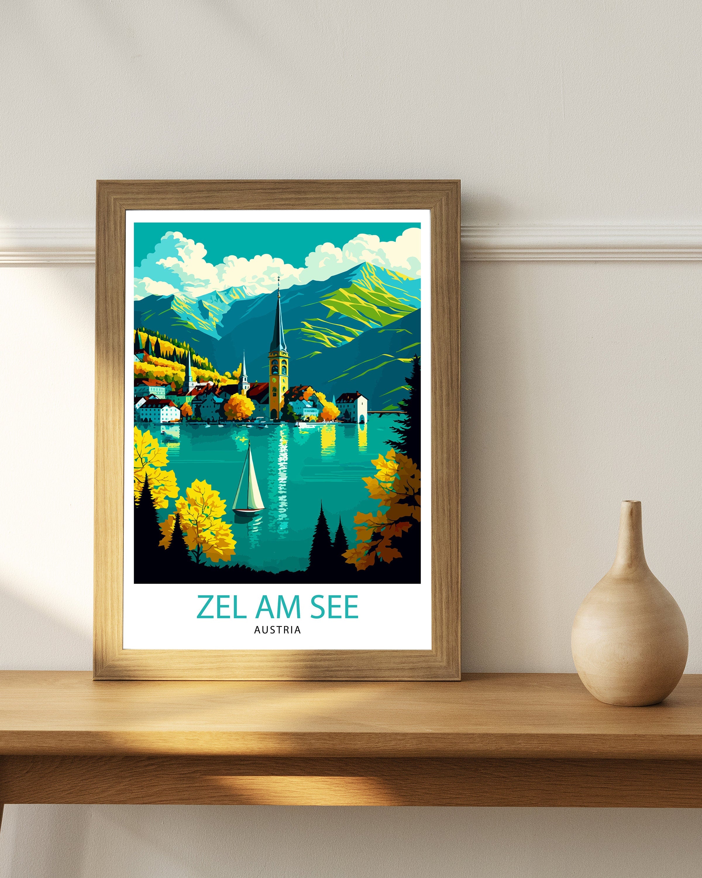 Zell am See Austria Travel Print Zell am See Wall Decor Zell am See Poster Austria Travel Prints Zell am See Art Print Zell am See