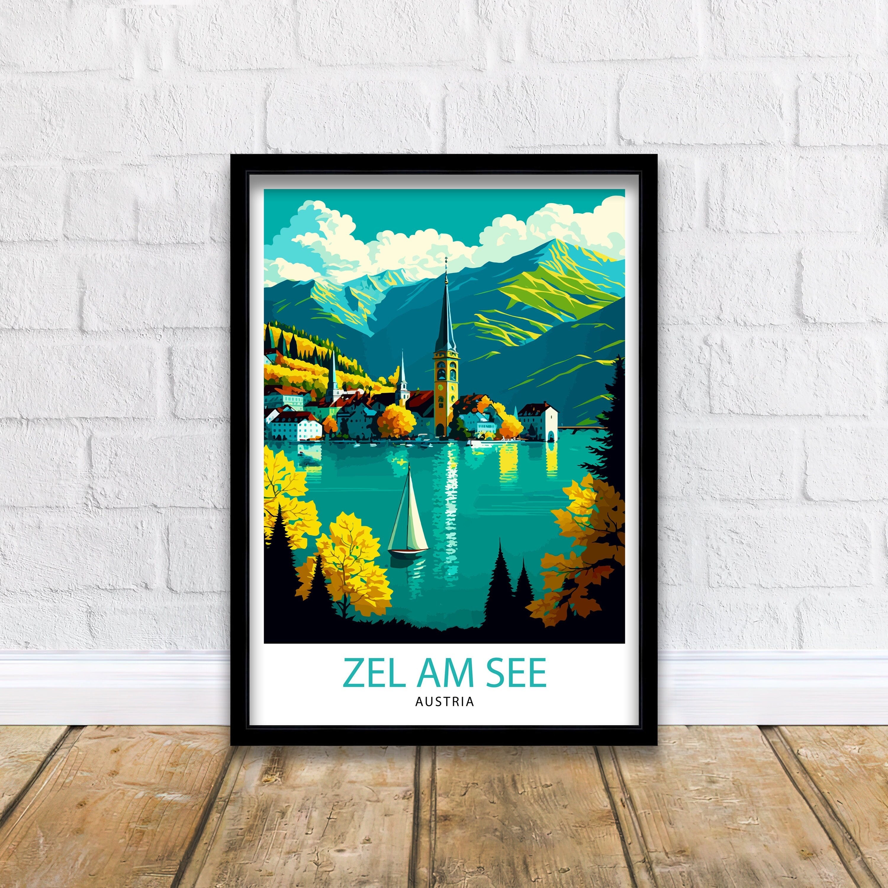 Zell am See Austria Travel Print Zell am See Wall Decor Zell am See Poster Austria Travel Prints Zell am See Art Print Zell am See