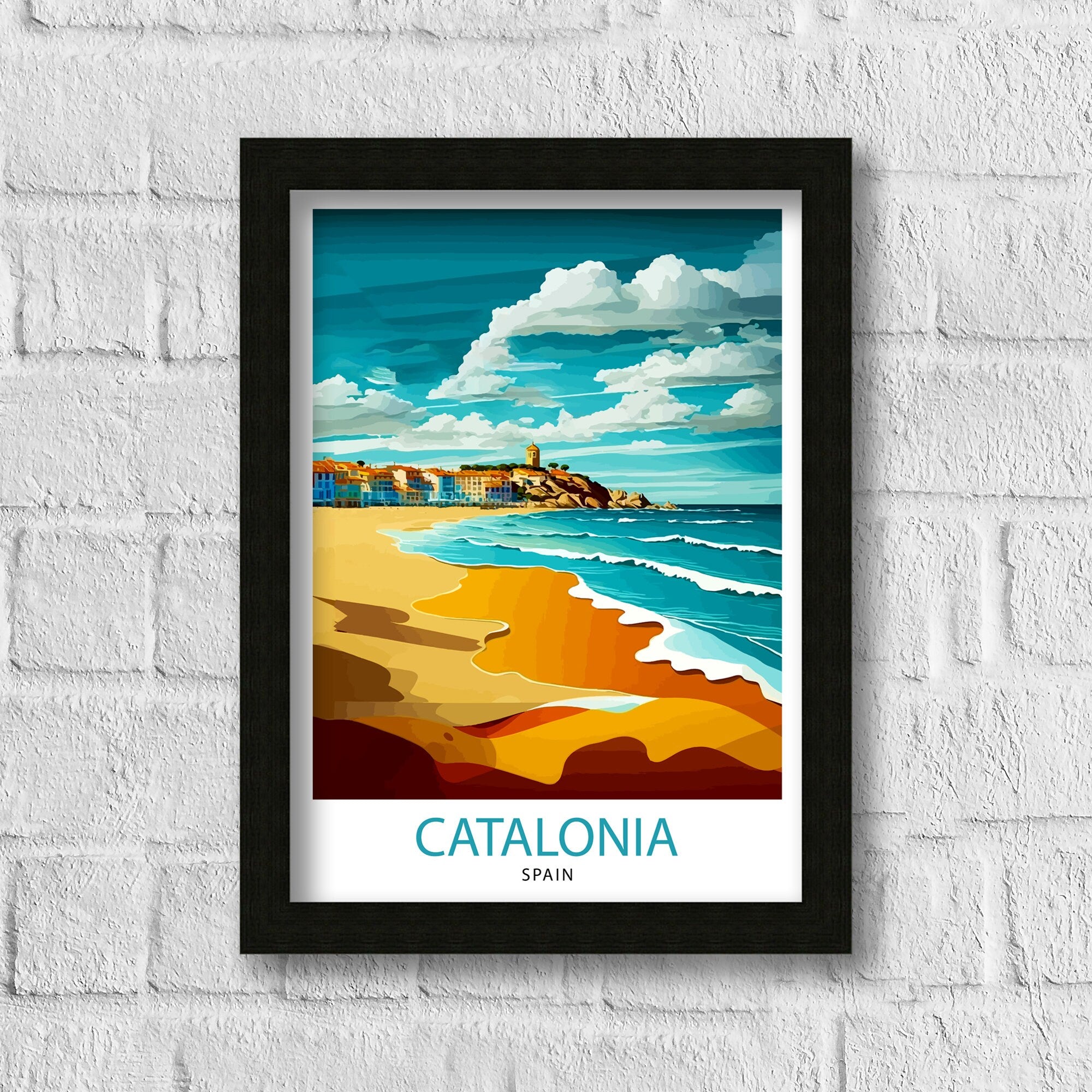 Catalonia Spain Travel Print Catalonia Wall Decor Catalonia Home Living Decor Catalonia Spain Illustration Travel Poster Gift for Catalonia