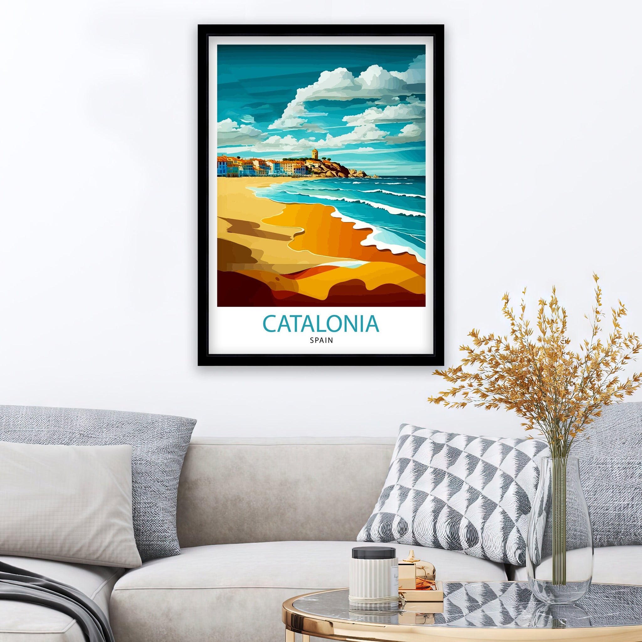 Catalonia Spain Travel Print Catalonia Wall Decor Catalonia Home Living Decor Catalonia Spain Illustration Travel Poster Gift for Catalonia