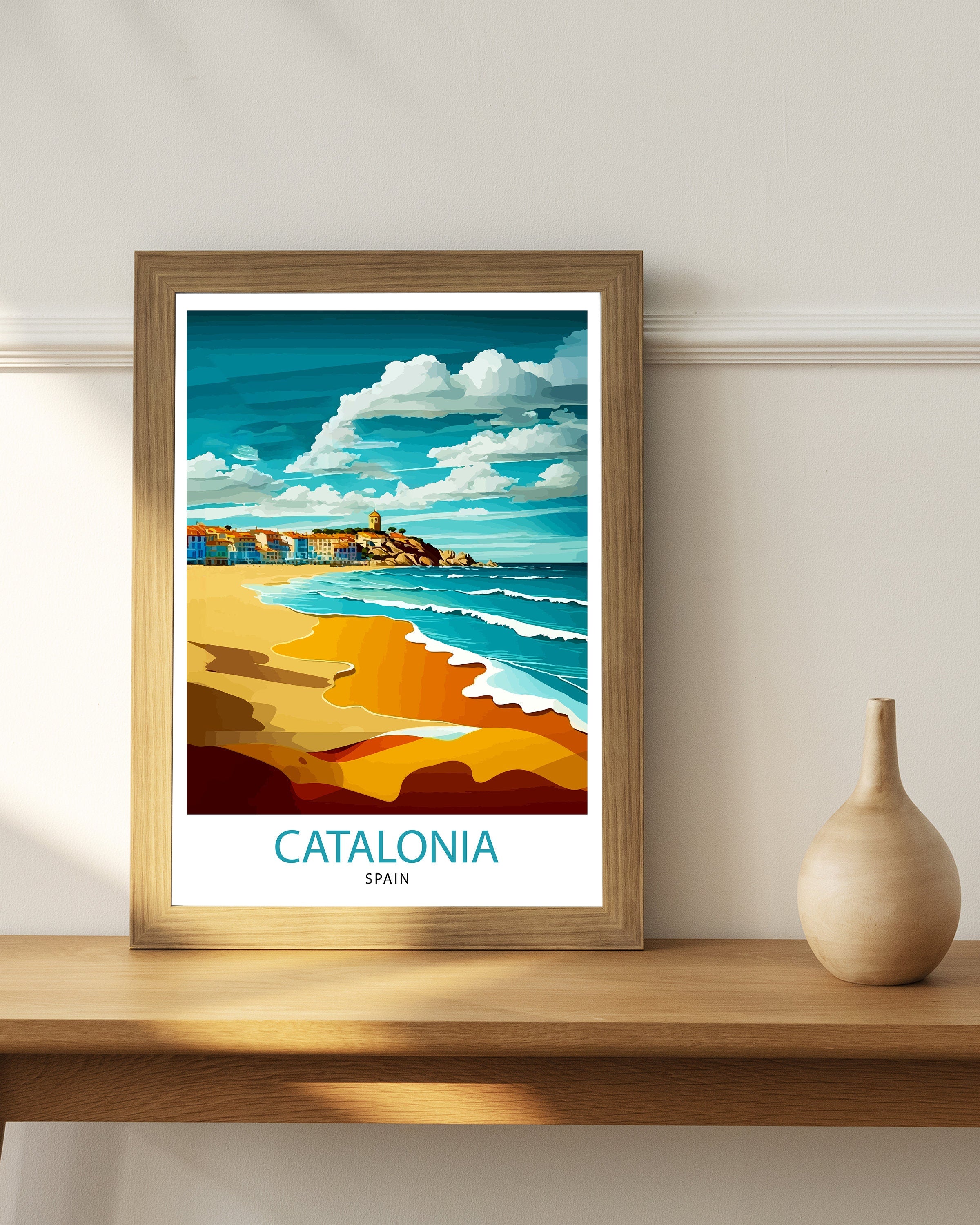 Catalonia Spain Travel Print Catalonia Wall Decor Catalonia Home Living Decor Catalonia Spain Illustration Travel Poster Gift for Catalonia