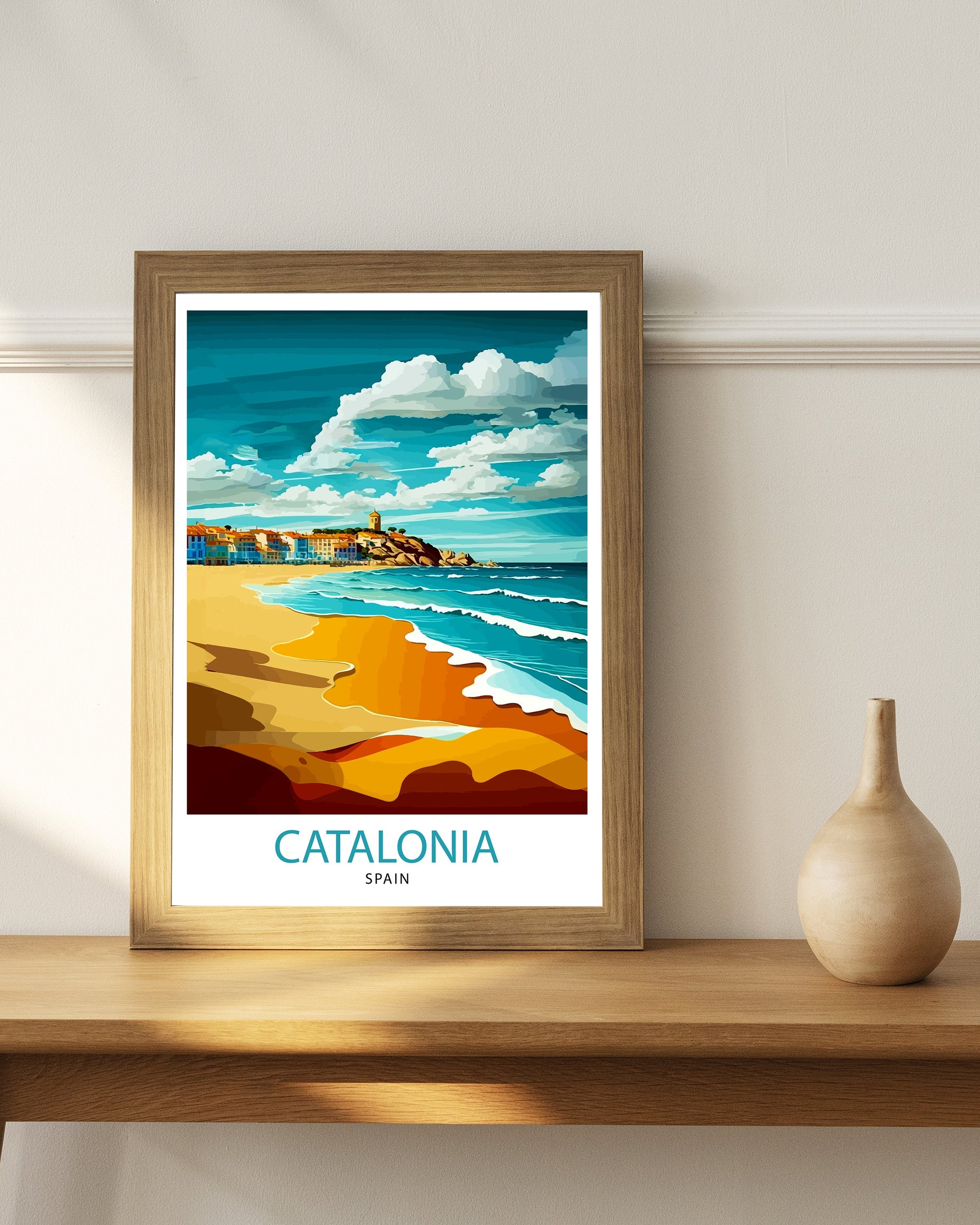 Catalonia Spain Travel Print Catalonia Wall Decor Catalonia Home Living Decor Catalonia Spain Illustration Travel Poster Gift for Catalonia
