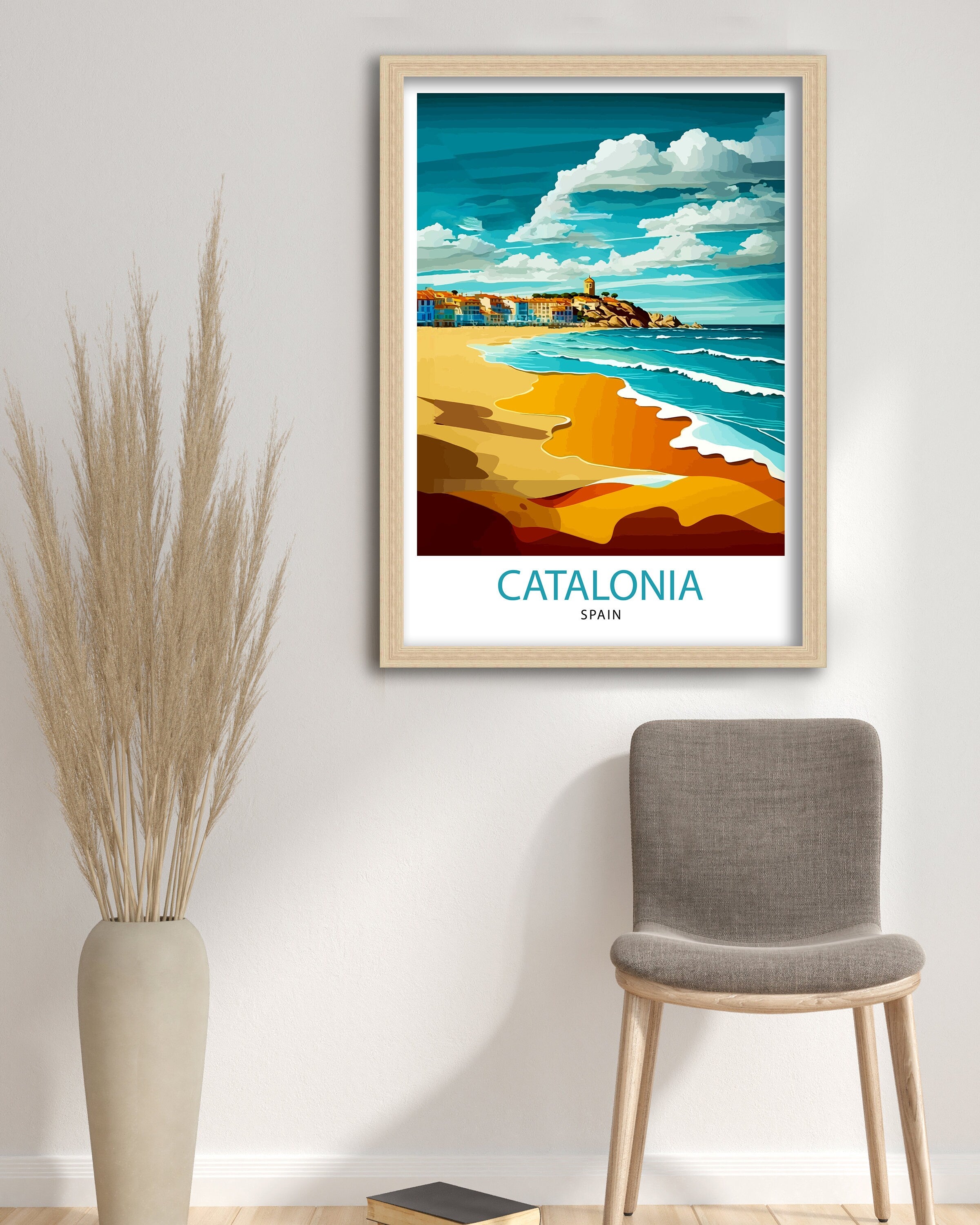 Catalonia Spain Travel Print Catalonia Wall Decor Catalonia Home Living Decor Catalonia Spain Illustration Travel Poster Gift for Catalonia