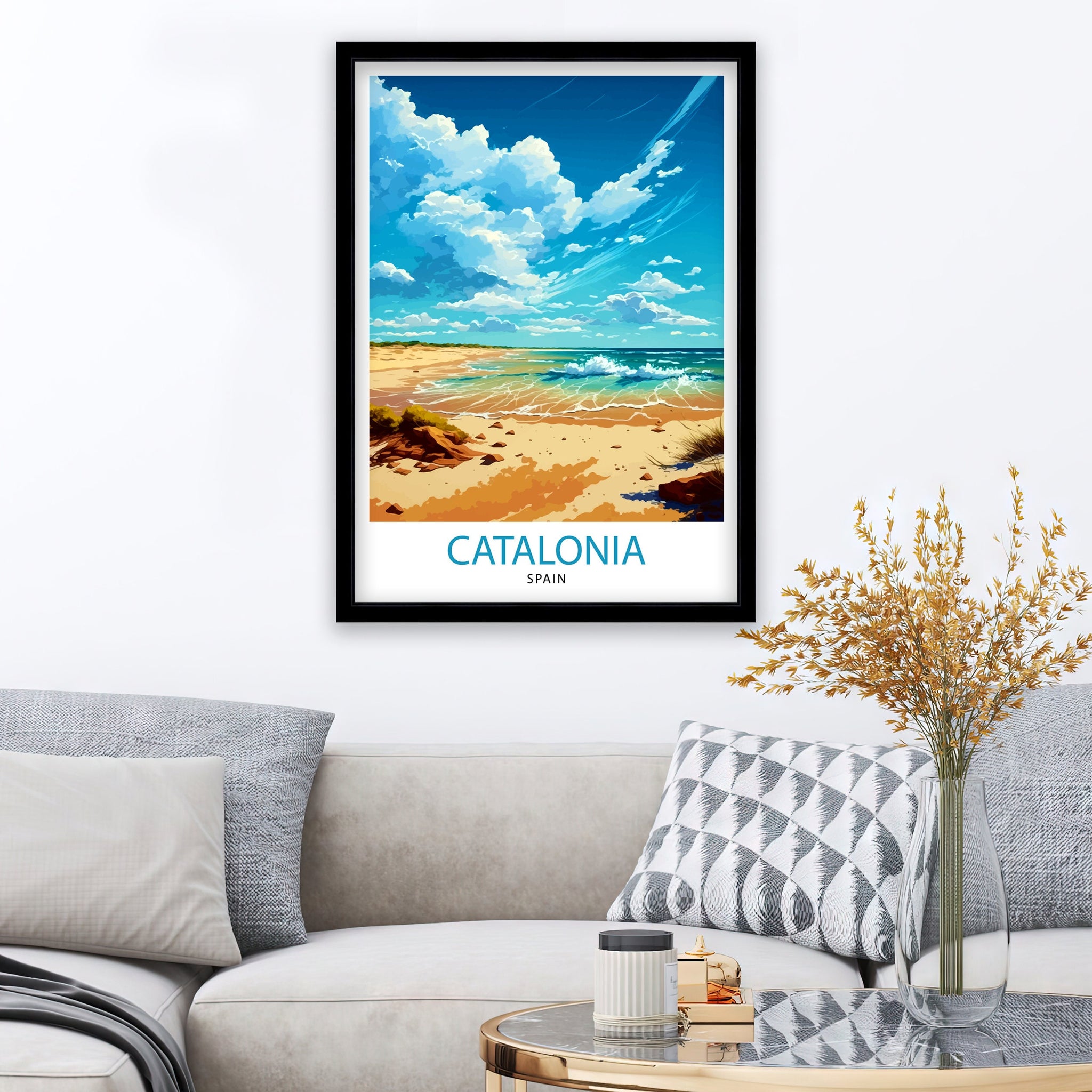 Catalonia Spain Travel Print Catalonia Wall Decor Catalonia Home Living Decor Catalonia Spain Illustration Travel Poster Gift for Catalonia