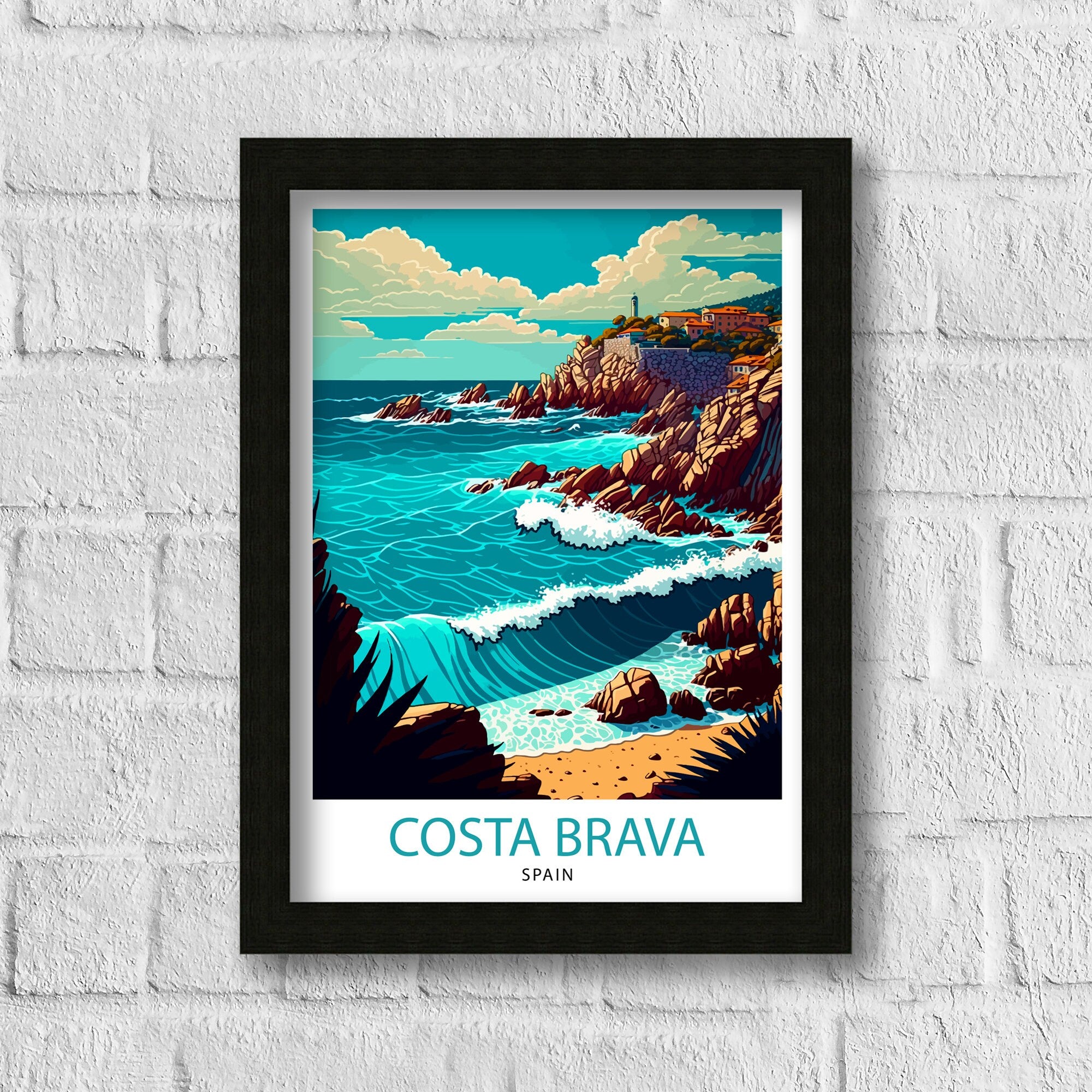Costa Brava Spain Travel Print Costa Brava Wall Decor Costa Brava Home Living Decor Costa Brava Illustration, Travel Poster Gift