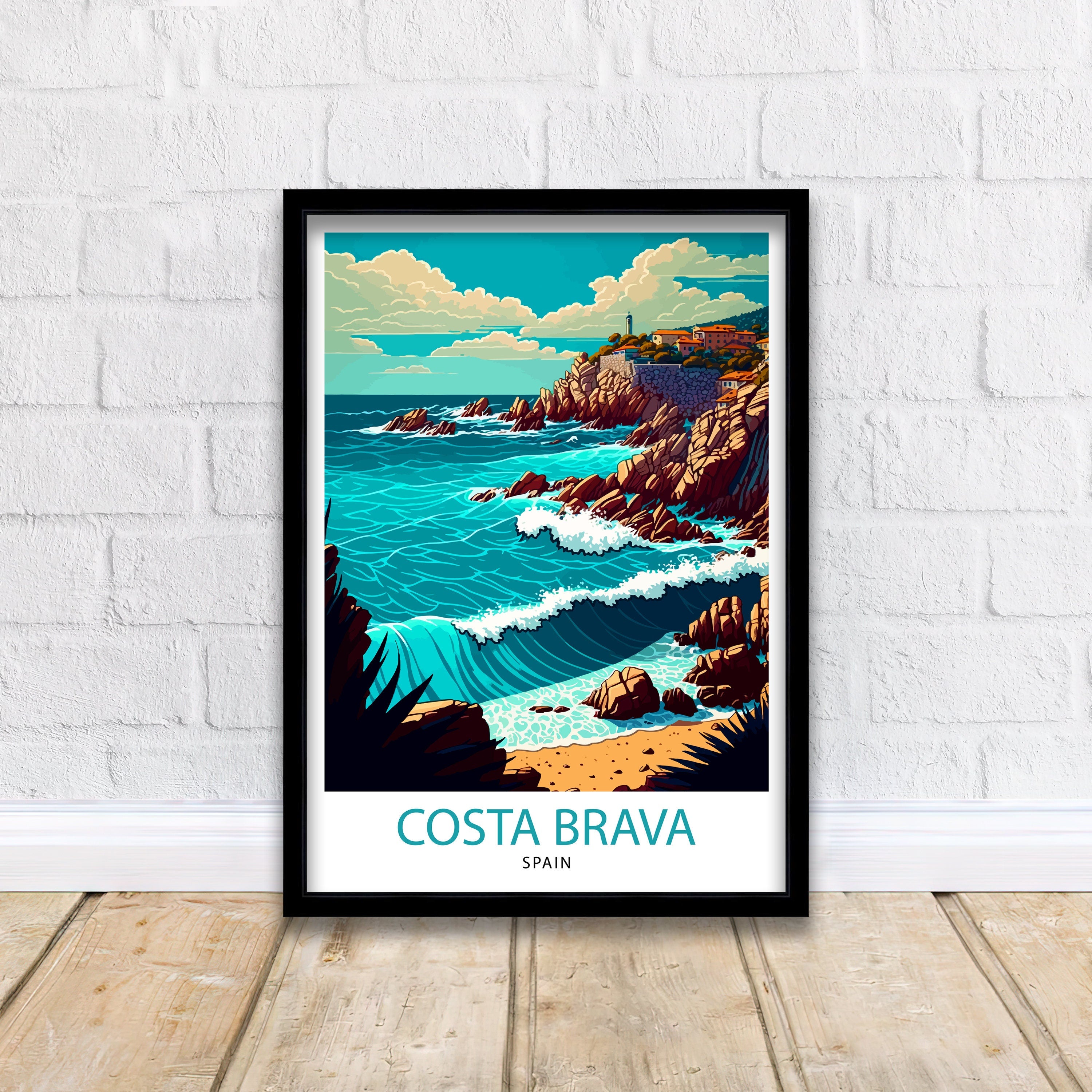 Costa Brava Spain Travel Print Costa Brava Wall Decor Costa Brava Home Living Decor Costa Brava Illustration, Travel Poster Gift