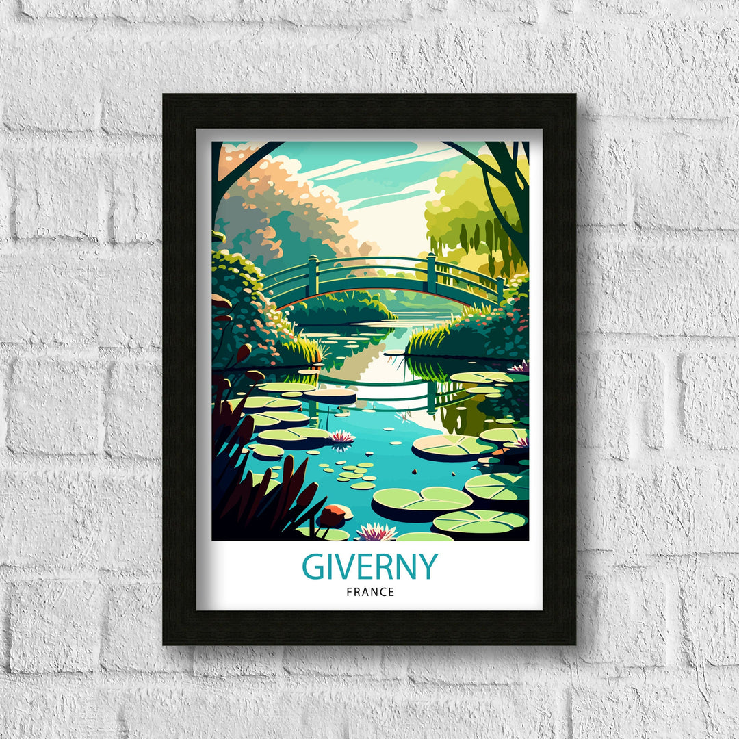 Giverny France Travel Print Giverny Wall Decor Giverny Home Living Decor Giverny France Illustration Travel Poster Gift for Giverny France