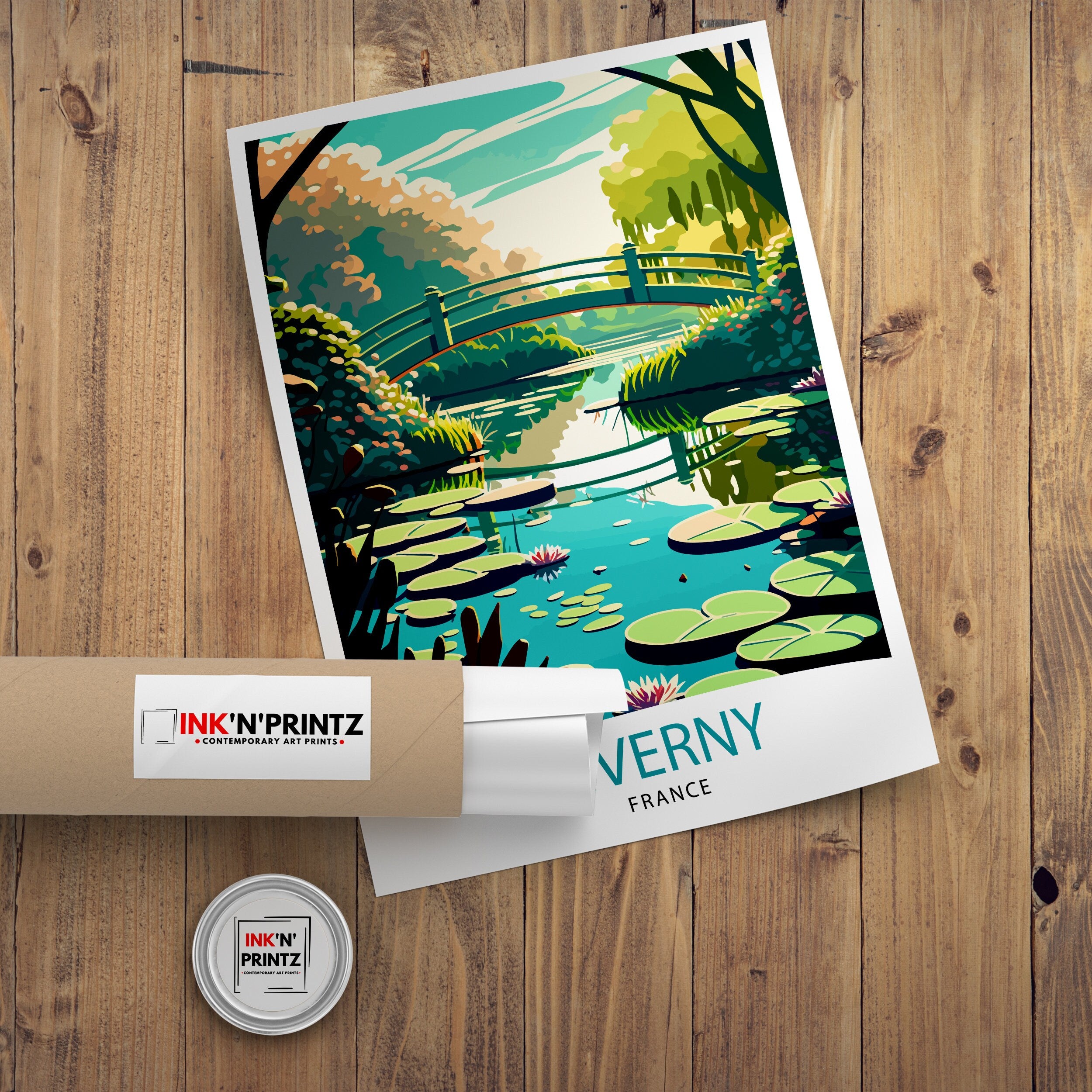 Giverny France Travel Print Giverny Wall Decor Giverny Home Living Decor Giverny France Illustration Travel Poster Gift for Giverny France