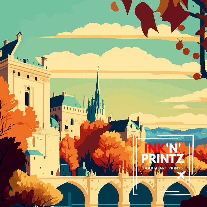 Avignon France Travel Print , Avignon Wall Decor, Avignon Home Living Decor, Avignon France Illustration, Travel Poster Gift for Avignon
