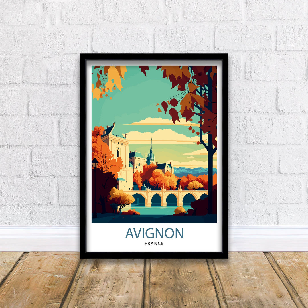 Avignon France Travel Print , Avignon Wall Decor, Avignon Home Living Decor, Avignon France Illustration, Travel Poster Gift for Avignon