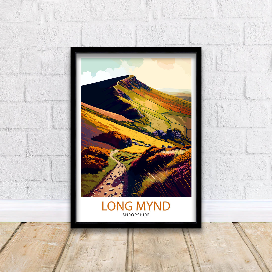 Long Mynd Travel Poster Long Mynd Wall Art Long Mynd Home Decor Long Mynd Illustration Long Mynd Poster Long Mynd Landscape