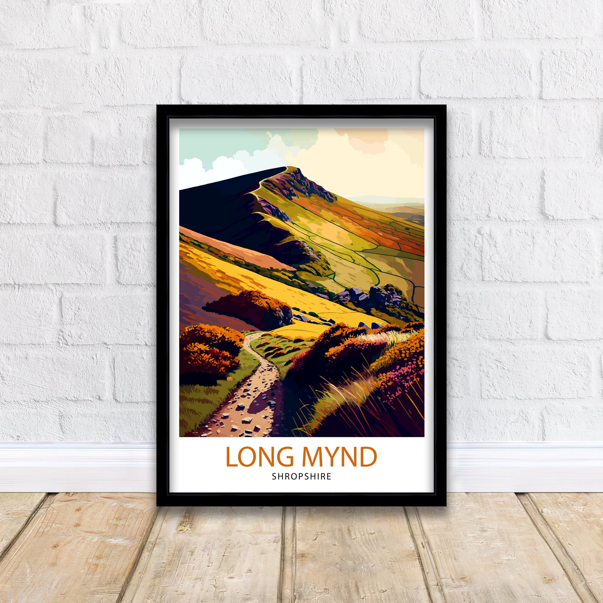 Long Mynd Travel Print Long Mynd Wall Art Long Mynd Home Decor Long Mynd Illustration Long Mynd Poster Long Mynd Landscape