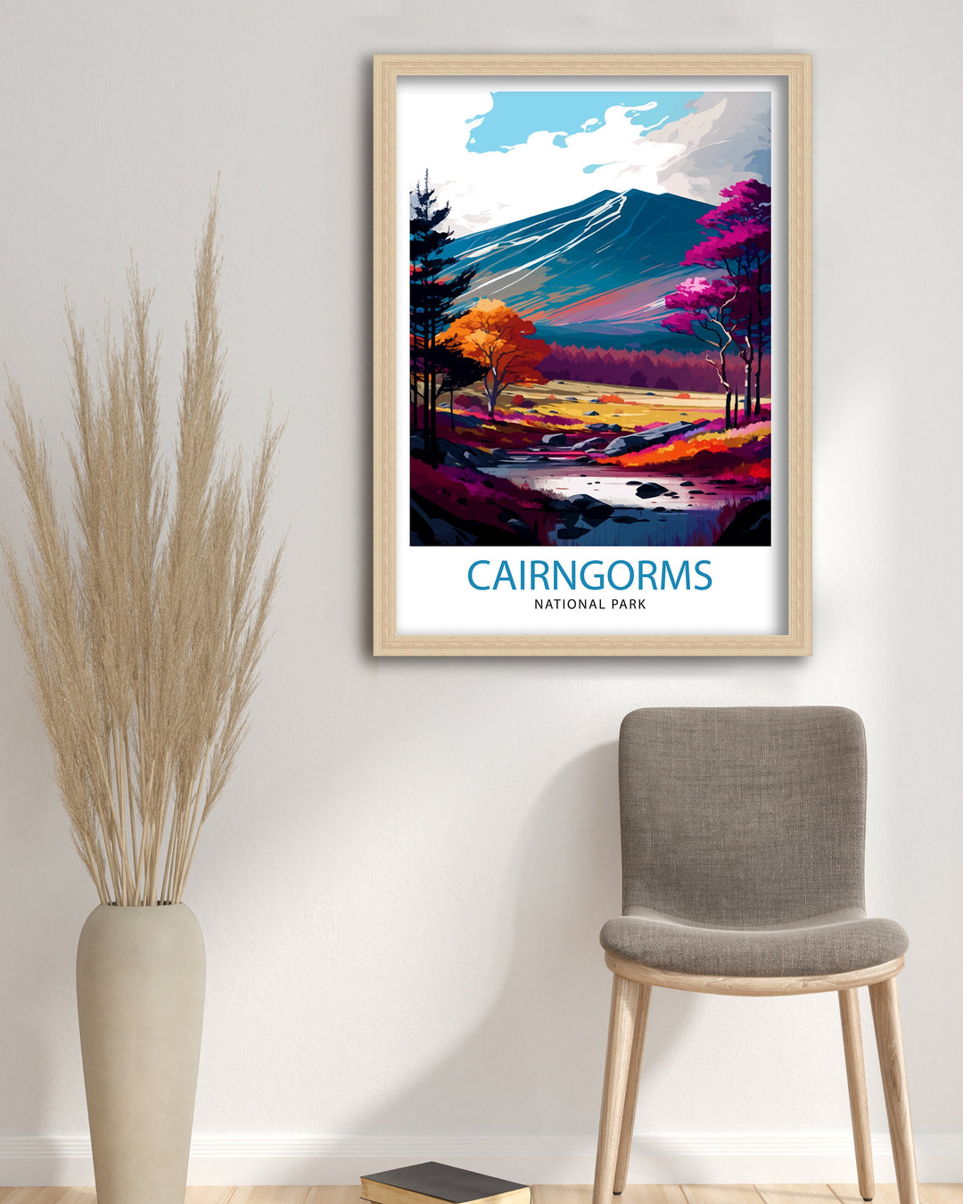 Cairngorms National Park Travel Poster Scotland Wall Art Cairngorms Illustration Travel Poster Gift Scotland Home Decor