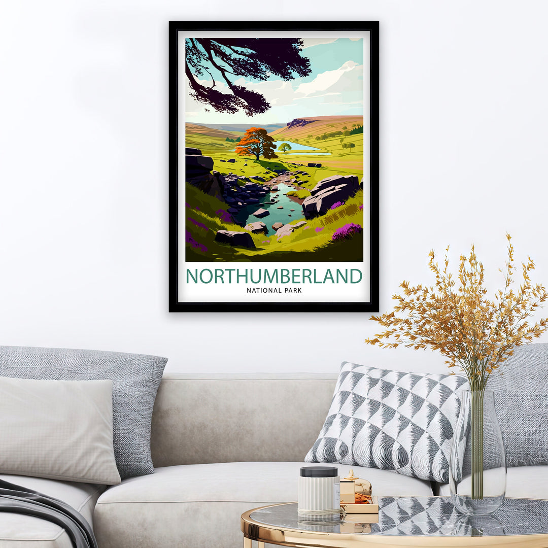 Northumberland National Park Travel Poster Northumberland