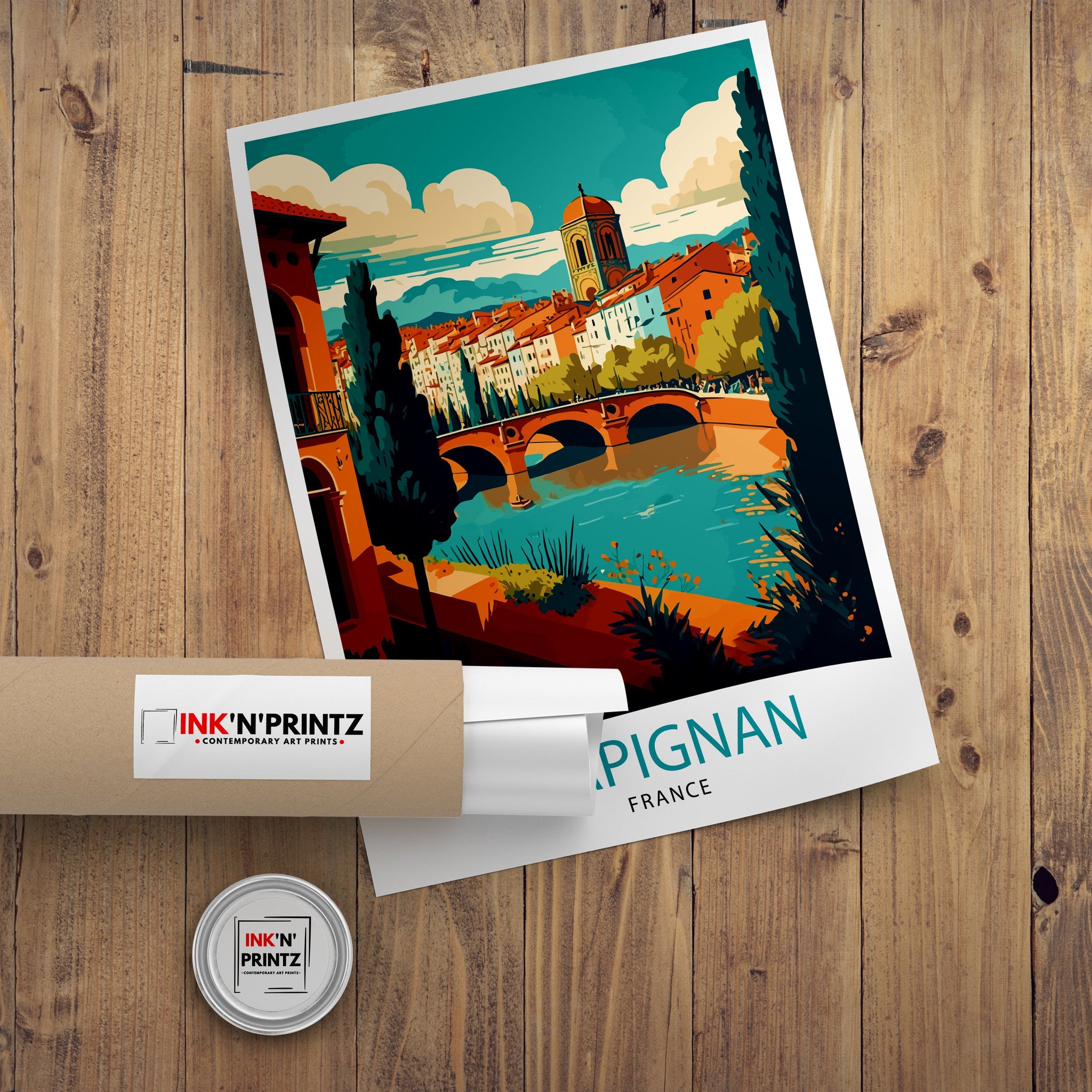 Perpignan France Travel Print Perpignan Wall Decor Perpignan Home Living Decor Perpignan France Illustration Travel Poster Gift