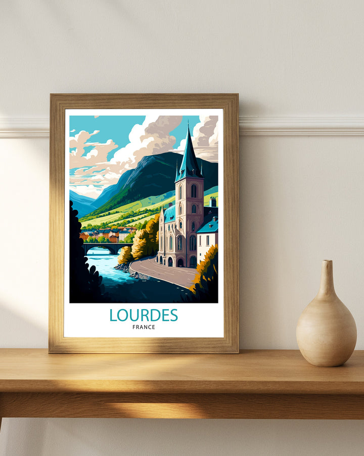 Lourdes France Travel Poster Lourdes