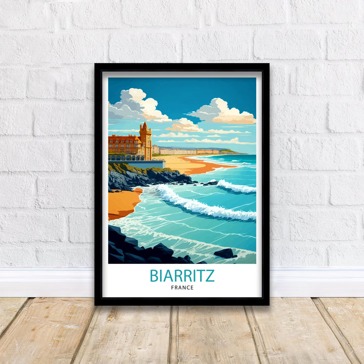 Biarritz France Travel Poster Biarritz