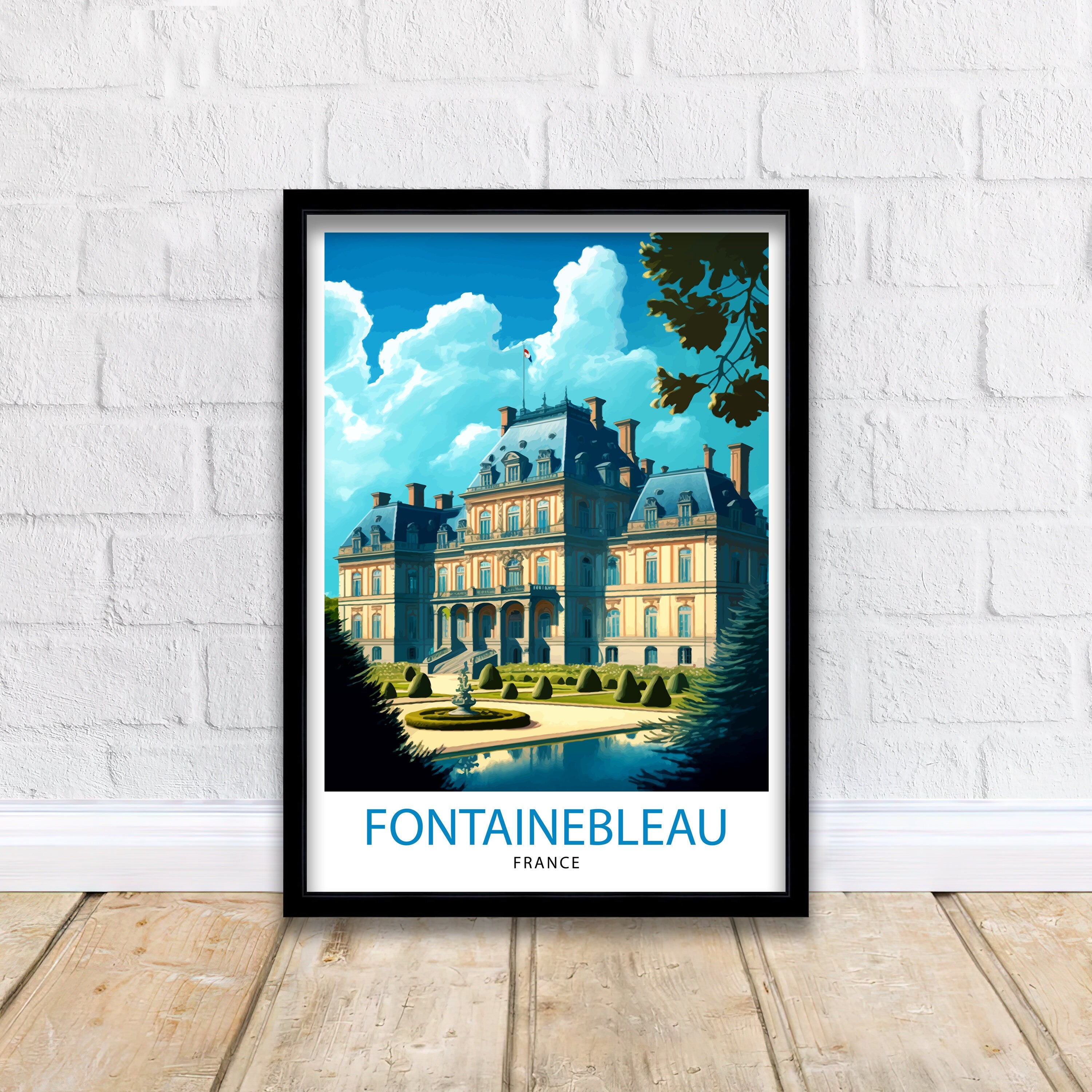 Fontainebleau France Travel Print Fontainebleau Wall Decor Fontainebleau Home Living Decor Fontainebleau France Illustration Travel Poster