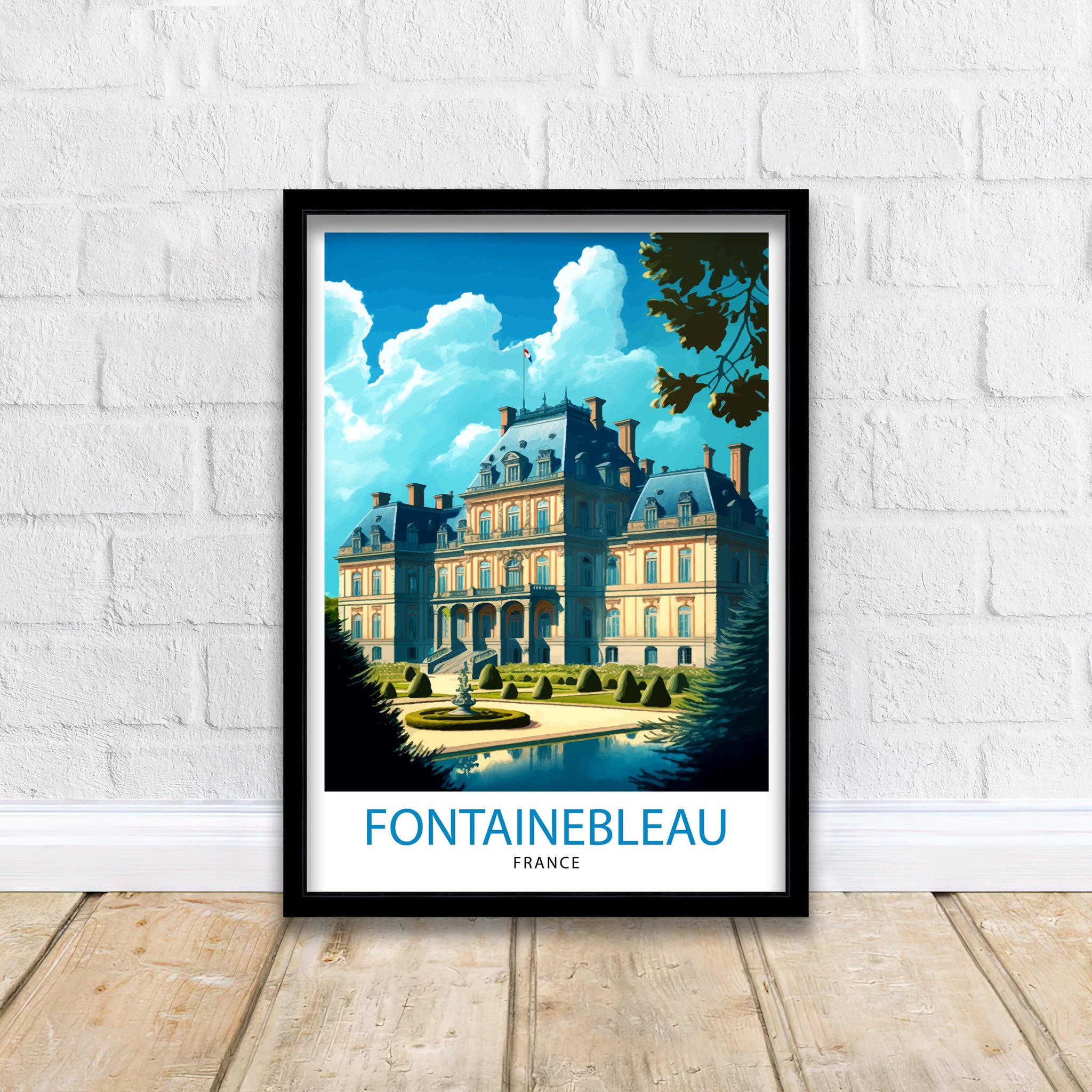 Fontainebleau France Travel Print Fontainebleau Wall Decor Fontainebleau Home Living Decor Fontainebleau France Illustration Travel Poster