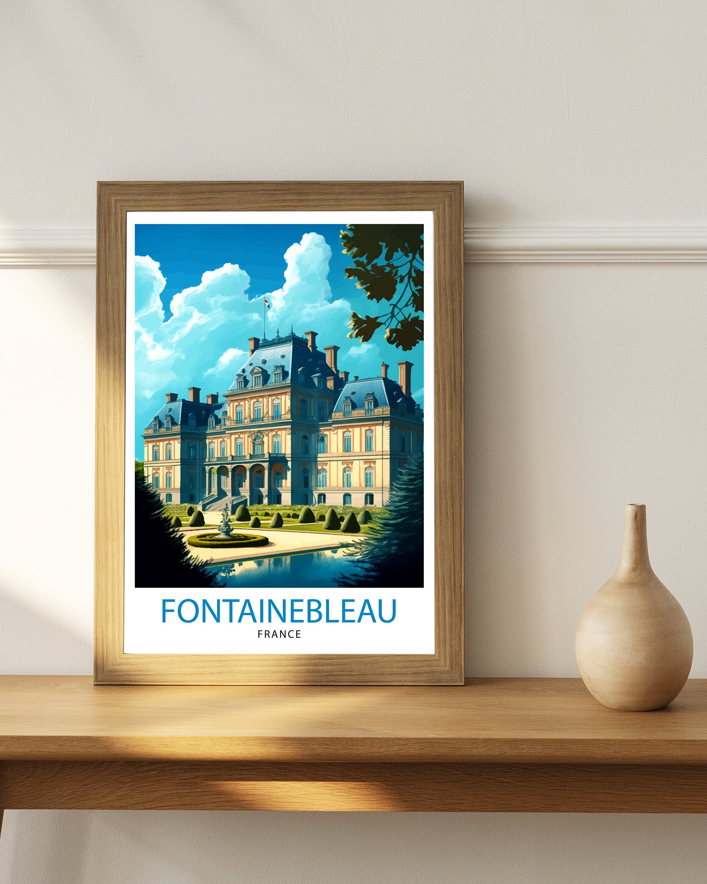 Fontainebleau France Travel Print Fontainebleau Wall Decor Fontainebleau Home Living Decor Fontainebleau France Illustration Travel Poster