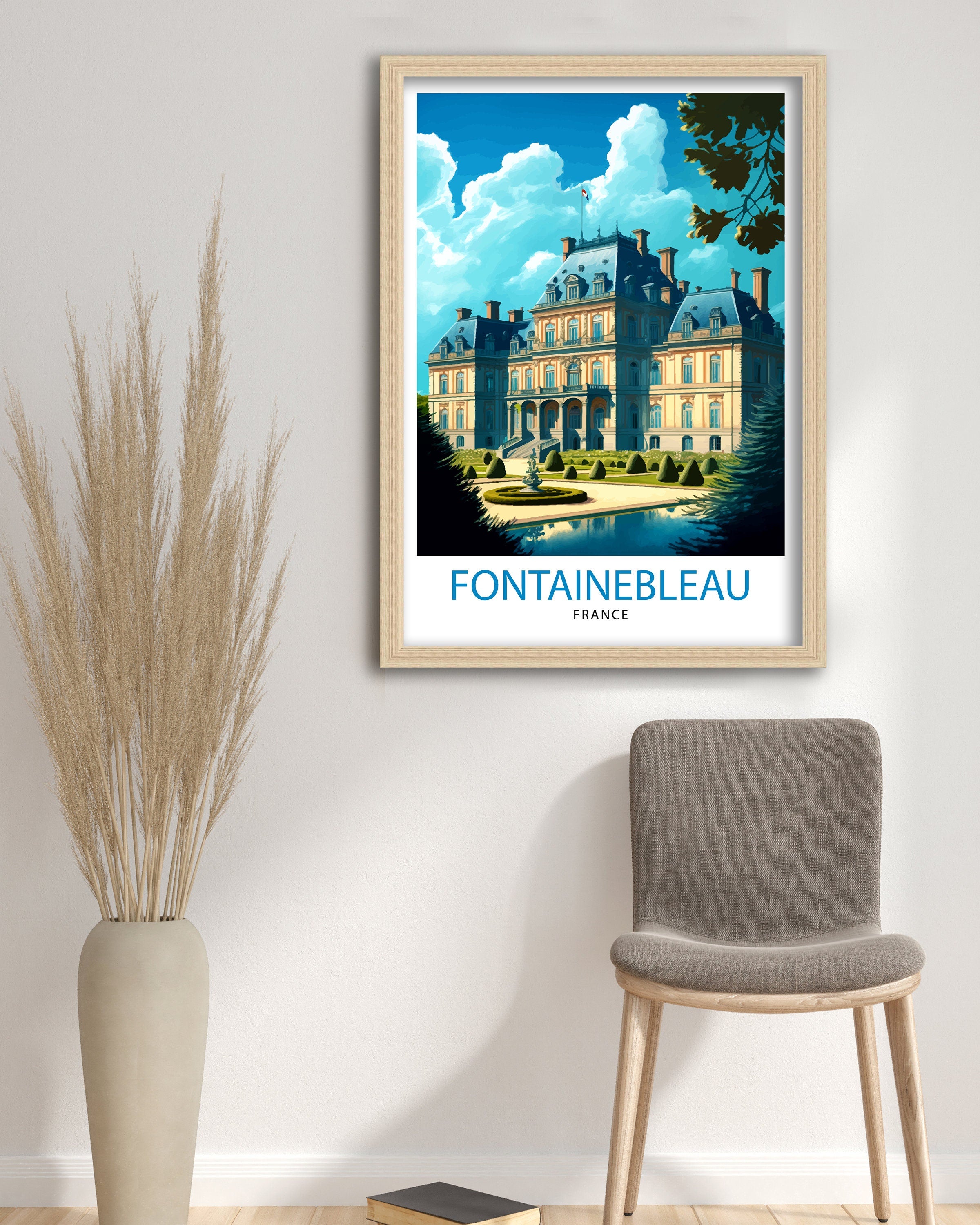 Fontainebleau France Travel Print Fontainebleau Wall Decor Fontainebleau Home Living Decor Fontainebleau France Illustration Travel Poster
