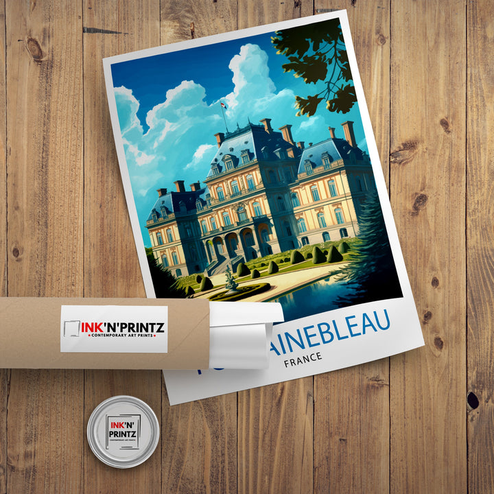 Fontainebleau France Travel Poster Fontainebleau