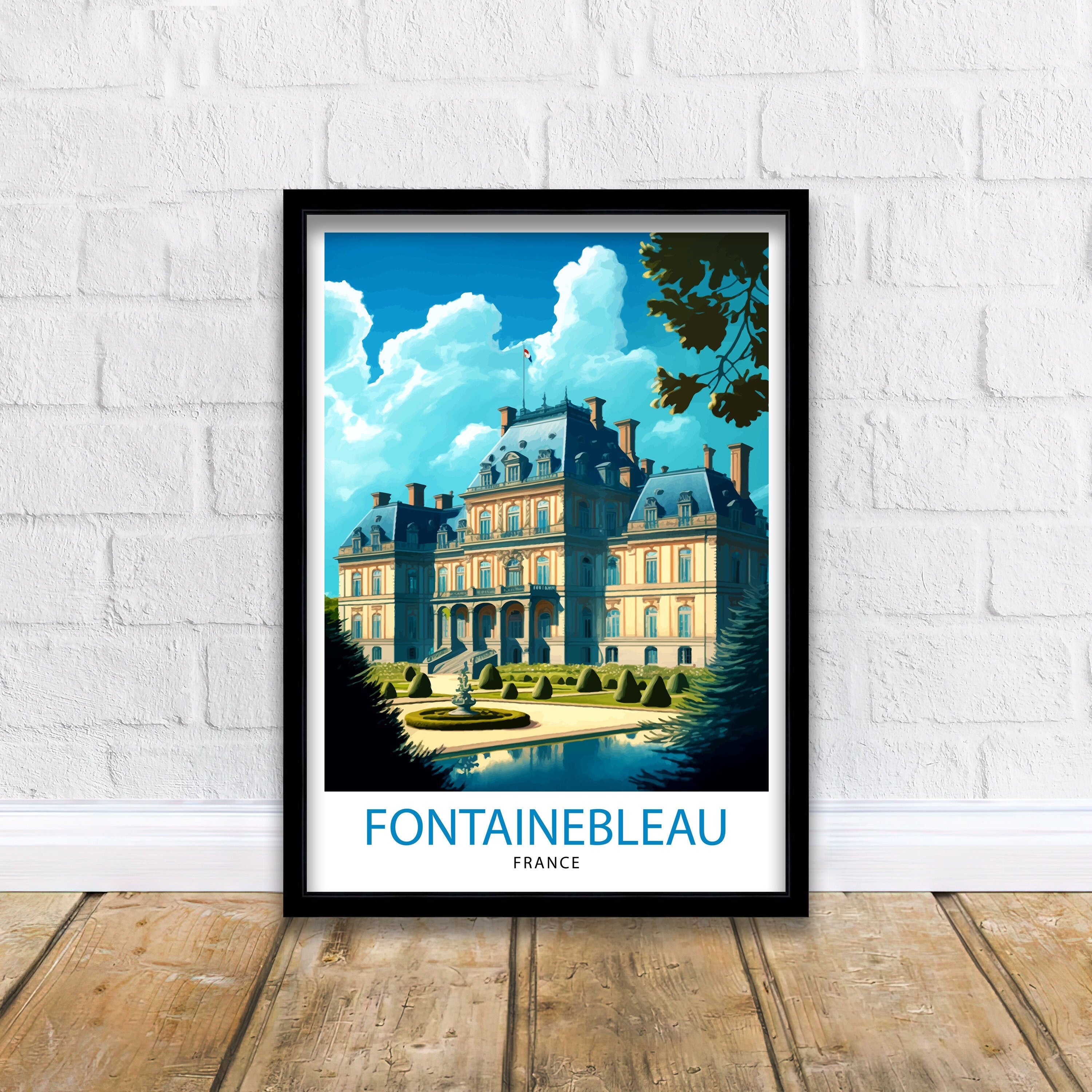 Fontainebleau France Travel Print Fontainebleau Wall Decor Fontainebleau Home Living Decor Fontainebleau France Illustration Travel Poster