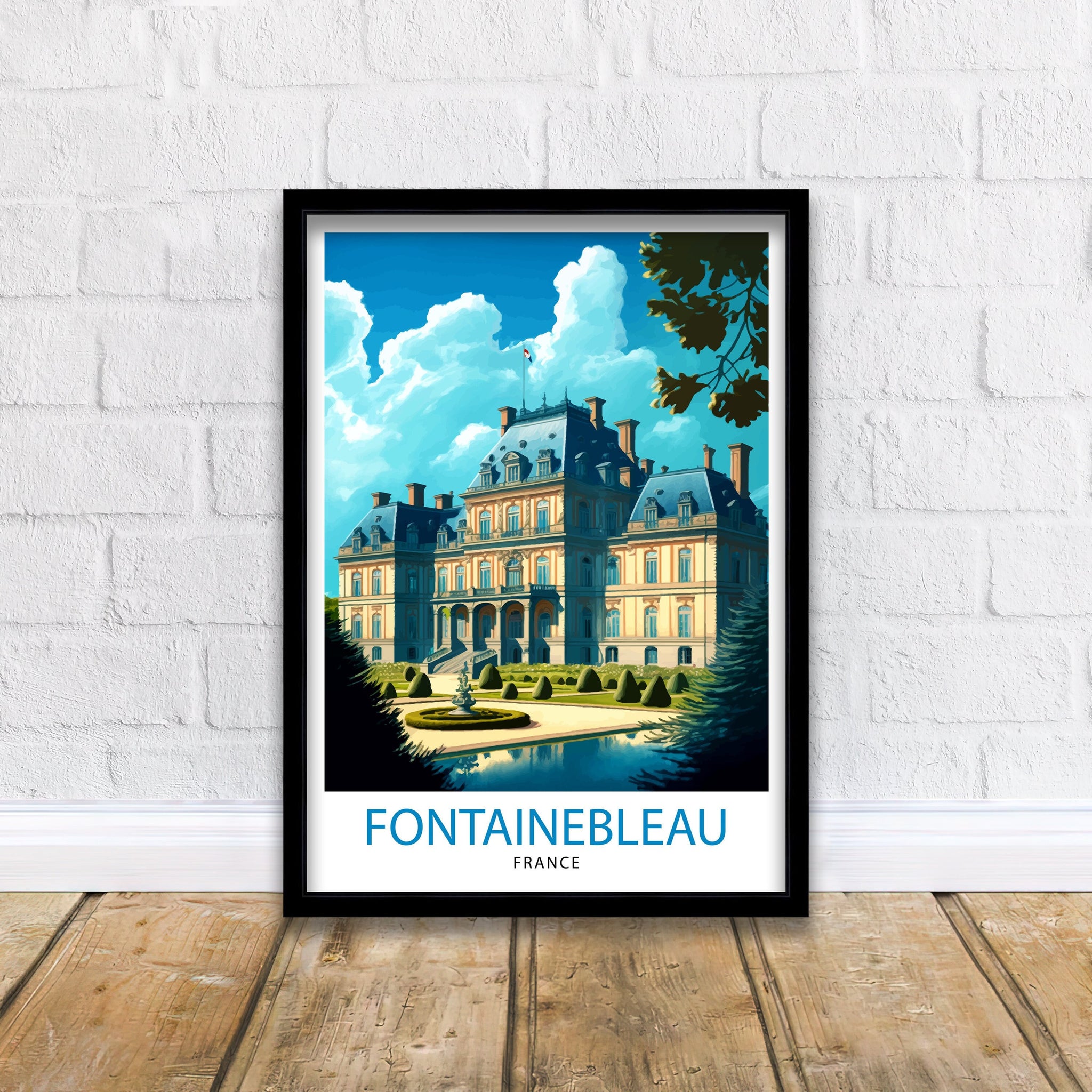 Fontainebleau France Travel Print Fontainebleau Wall Decor Fontainebleau Home Living Decor Fontainebleau France Illustration Travel Poster