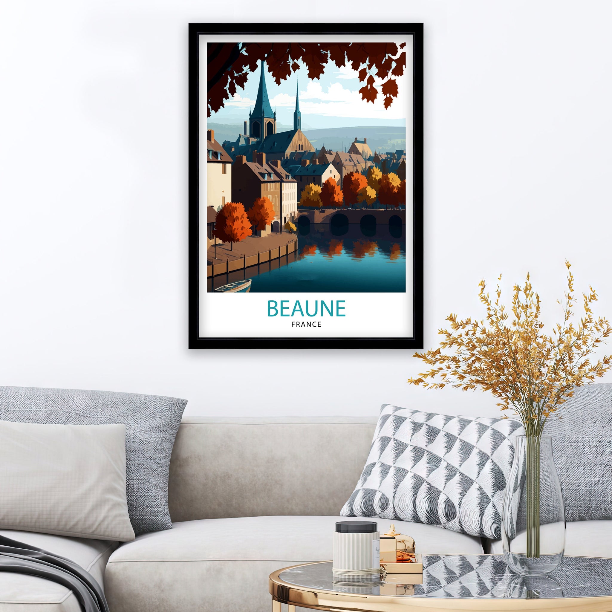Beaune France Travel Print Beaune Wall Decor Beaune Home Living Decor Beaune France Illustration Travel Poster Gift for Beaune France