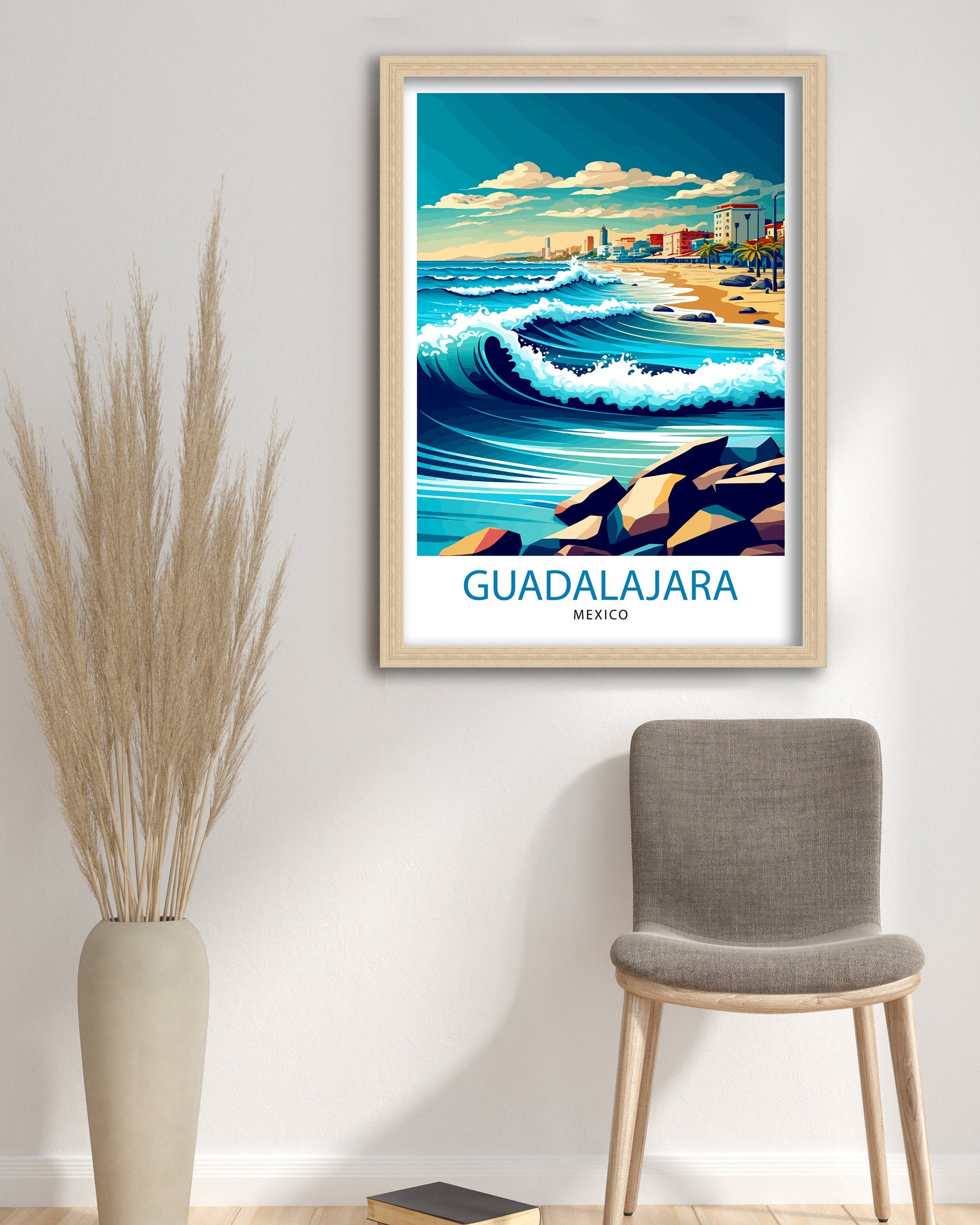 Guadalajara Mexico Travel Print Guadalajara Wall Decor Guadalajara Home Living Decor Guadalajara Mexico Illustration Travel Poster