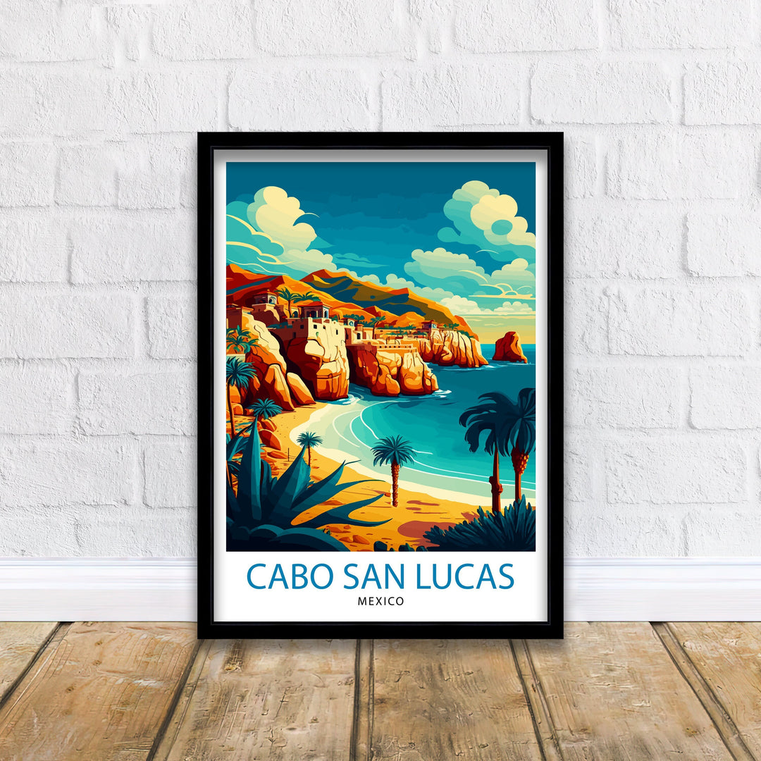 Cabo San Lucas Travel Print Cabo San Lucas Wall Decor Cabo San Lucas Home Living Decor Cabo San Lucas Illustration Travel Poster Gift for