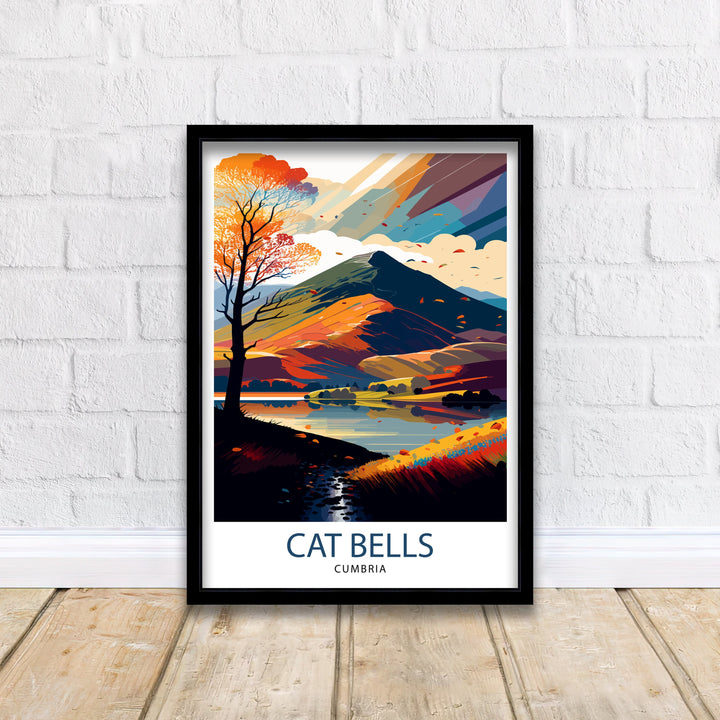 Cat Bells Cumbria Travel Poster