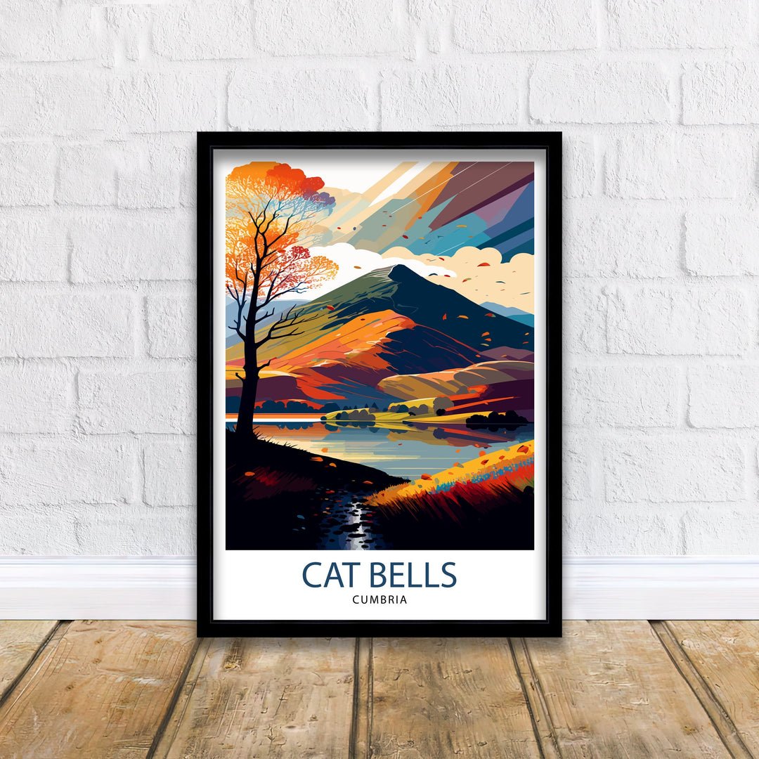 Cat Bells Cumbria Travel Poster