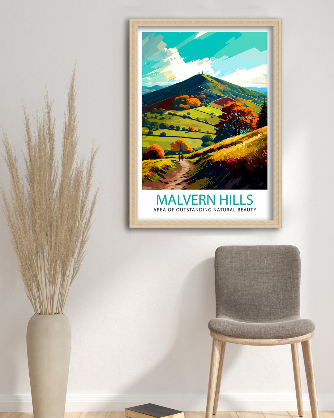 Malvern Hills Travel Print Malvern Hills Wall Art Malvern Hills Home Decor Malvern Hills Illustration Travel Poster Gift for Malvern Hills