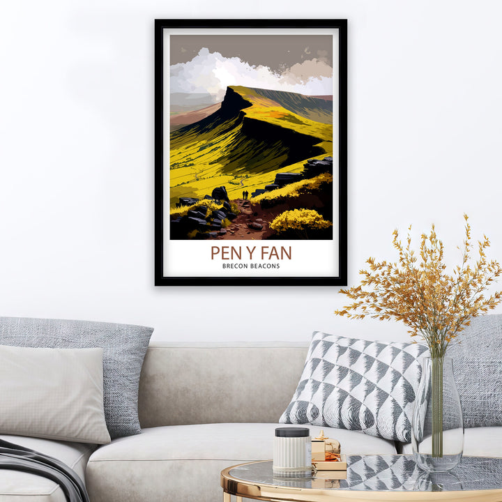 Pen y Fan Wales Travel Poster Wall Art Home Decor Pen y Fan Illustration Travel Poster Gift for Wales Lovers Wales Home Decor