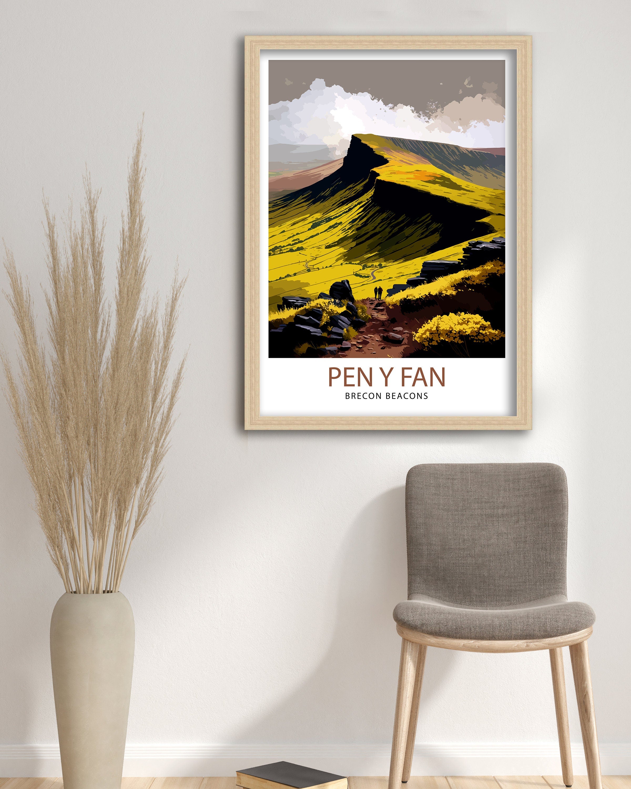 Pen y Fan Wales Travel Print Wall Art Home Decor Pen y Fan Illustration Travel Poster Gift for Wales Lovers Wales Home Decor