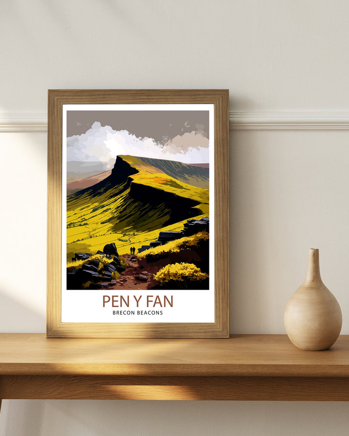 Pen y Fan Wales Travel Poster Wall Art Home Decor Pen y Fan Illustration Travel Poster Gift for Wales Lovers Wales Home Decor