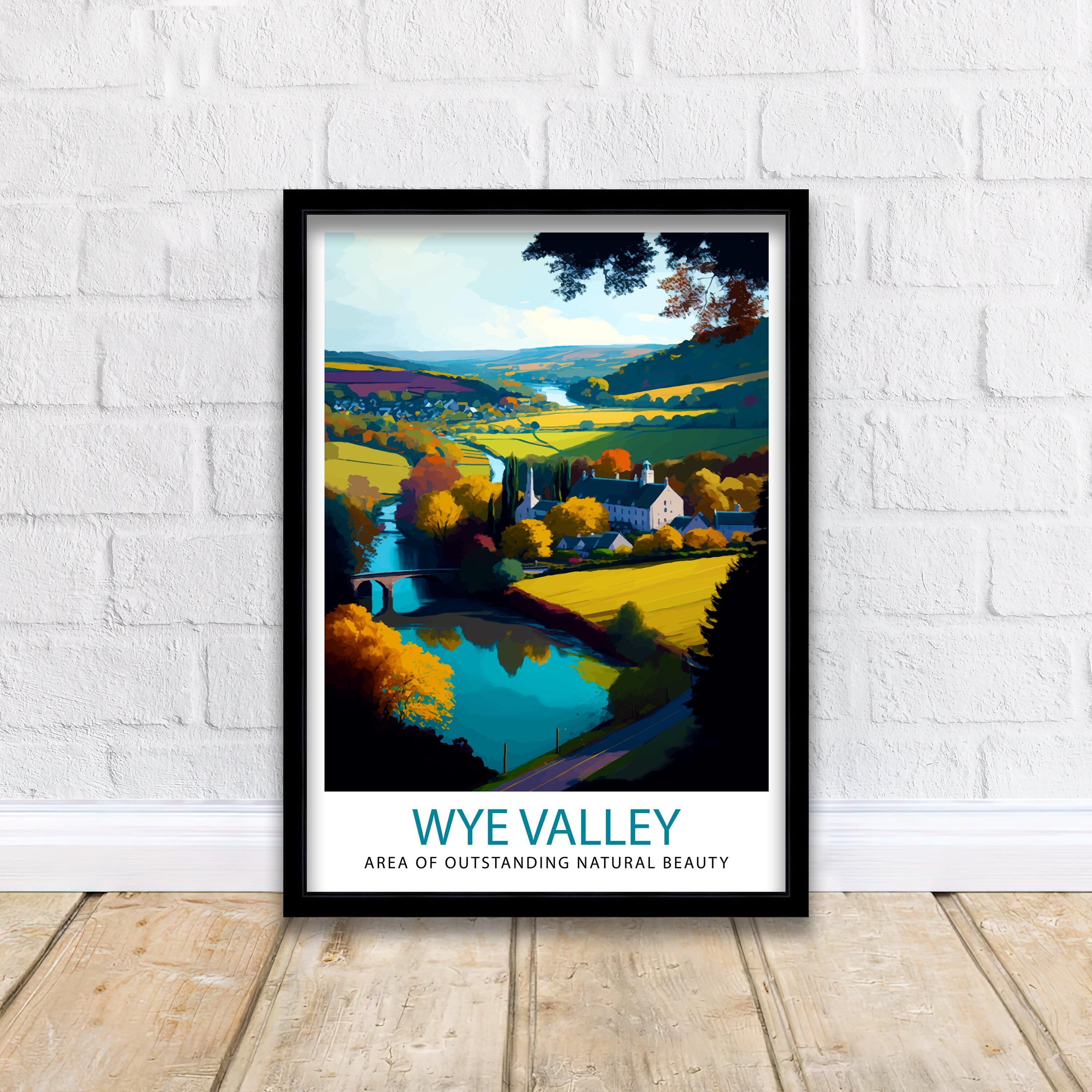 Wye Valley Travel Print Wye Valley Wall Art Wye Valley Home Decor Wye Valley Illustration Travel Poster, Gift For Traveler Wye Valley