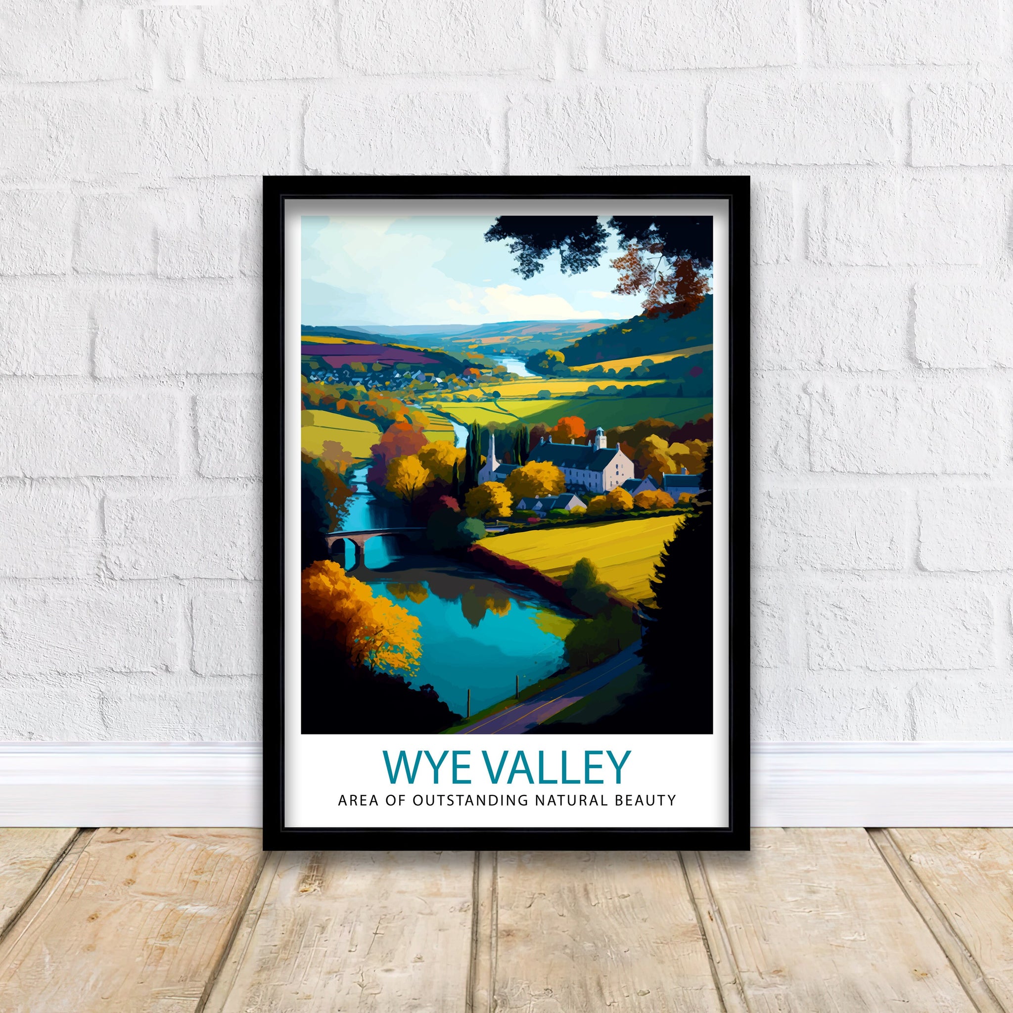 Wye Valley Travel Print Wye Valley Wall Art Wye Valley Home Decor Wye Valley Illustration Travel Poster, Gift For Traveler Wye Valley