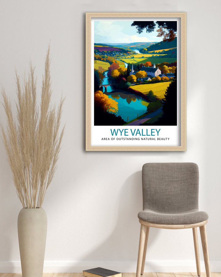 Wye Valley Travel Poster Wye Valley Wall Art Wye Valley Home Decor Wye Valley Illustration Travel Poster, Gift For Traveler Wye Valley