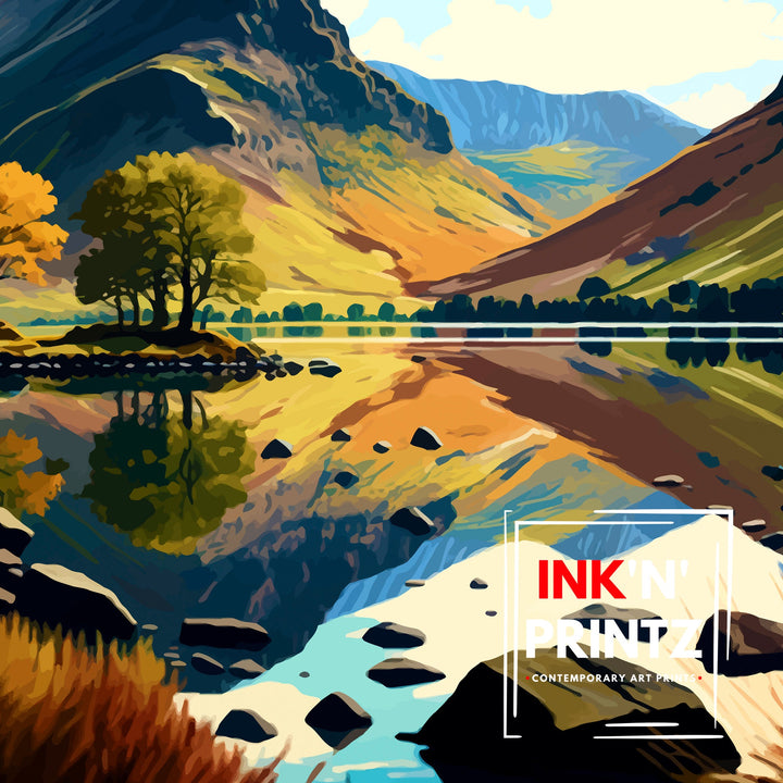 Buttermere Lake District Travel Poster Buttermere